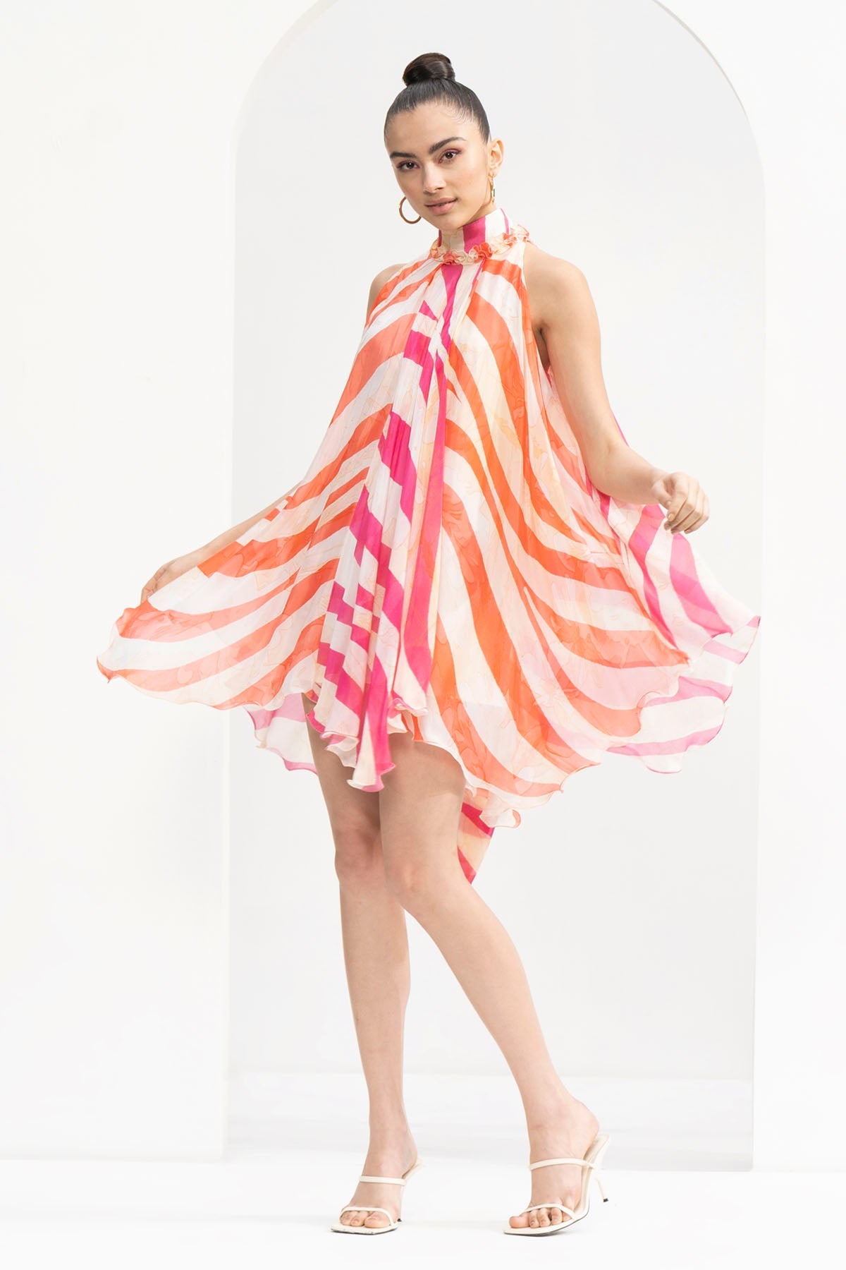 Buy Waves Printed Short Dress by Mandira Wirk