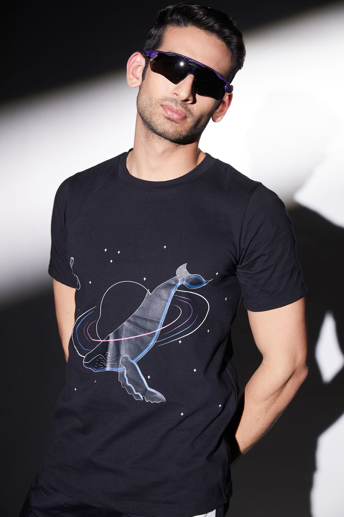 Whale Galaxy Print T-shirt