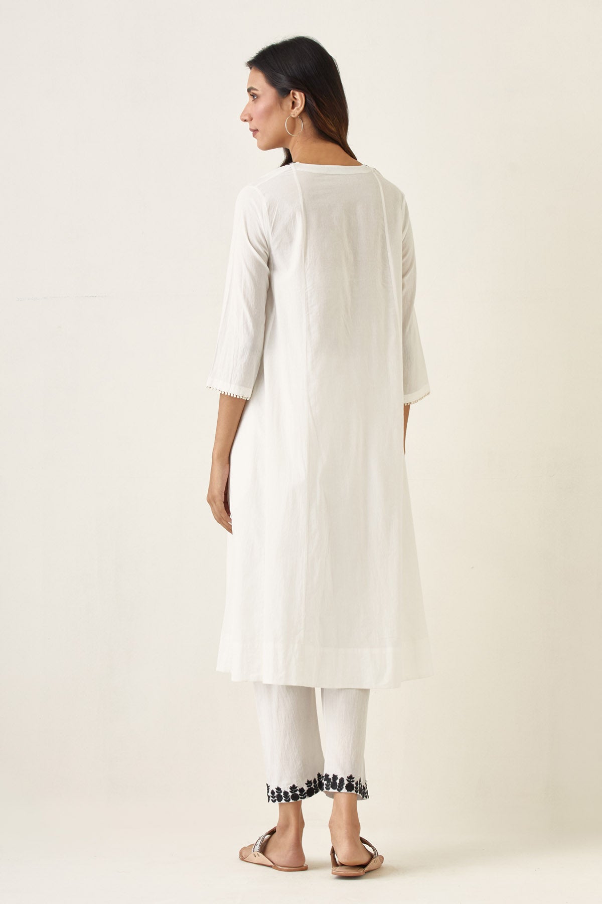 Cotton Cambric White Kurta Set