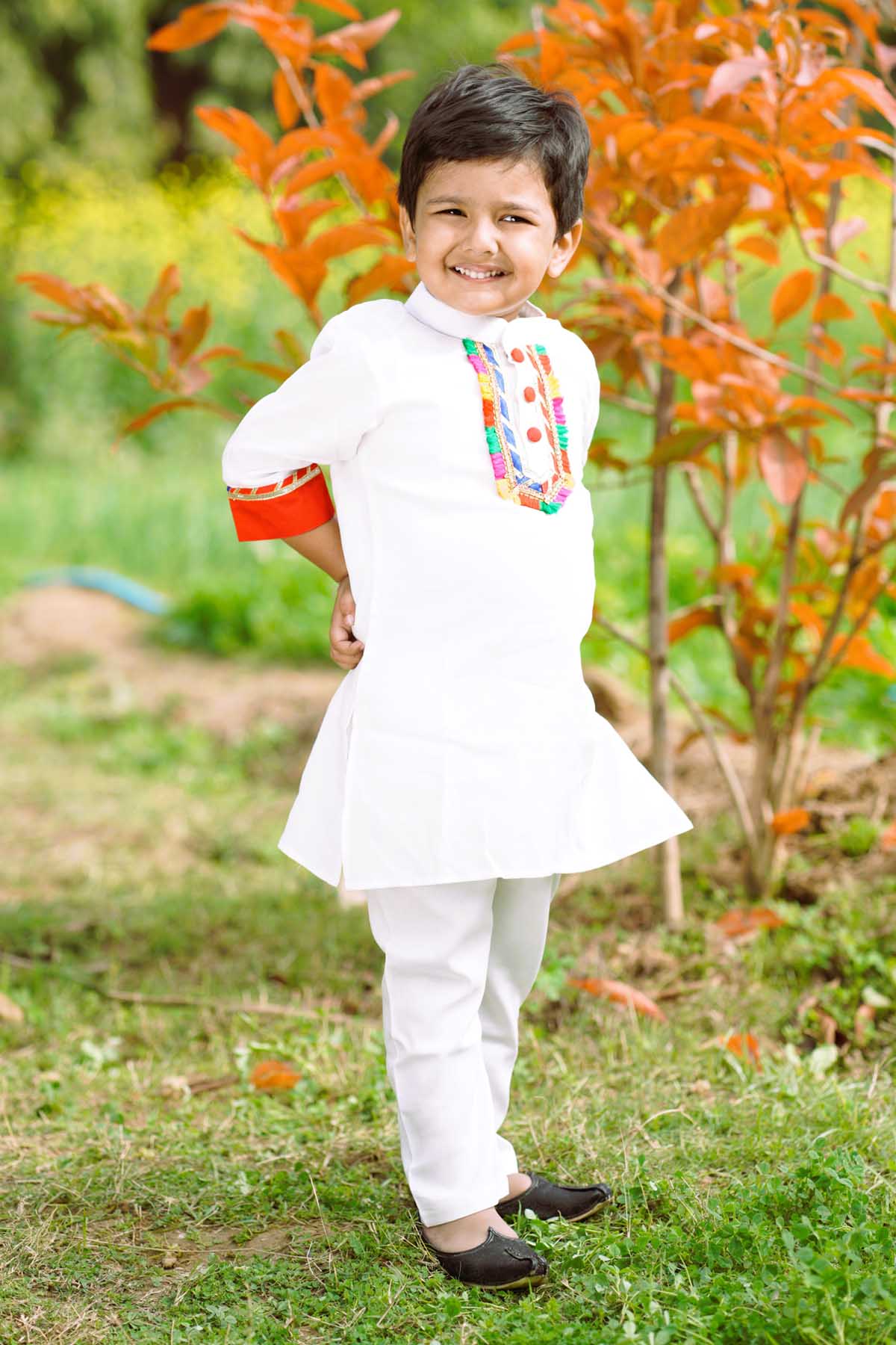 White Cotton Kurta Set