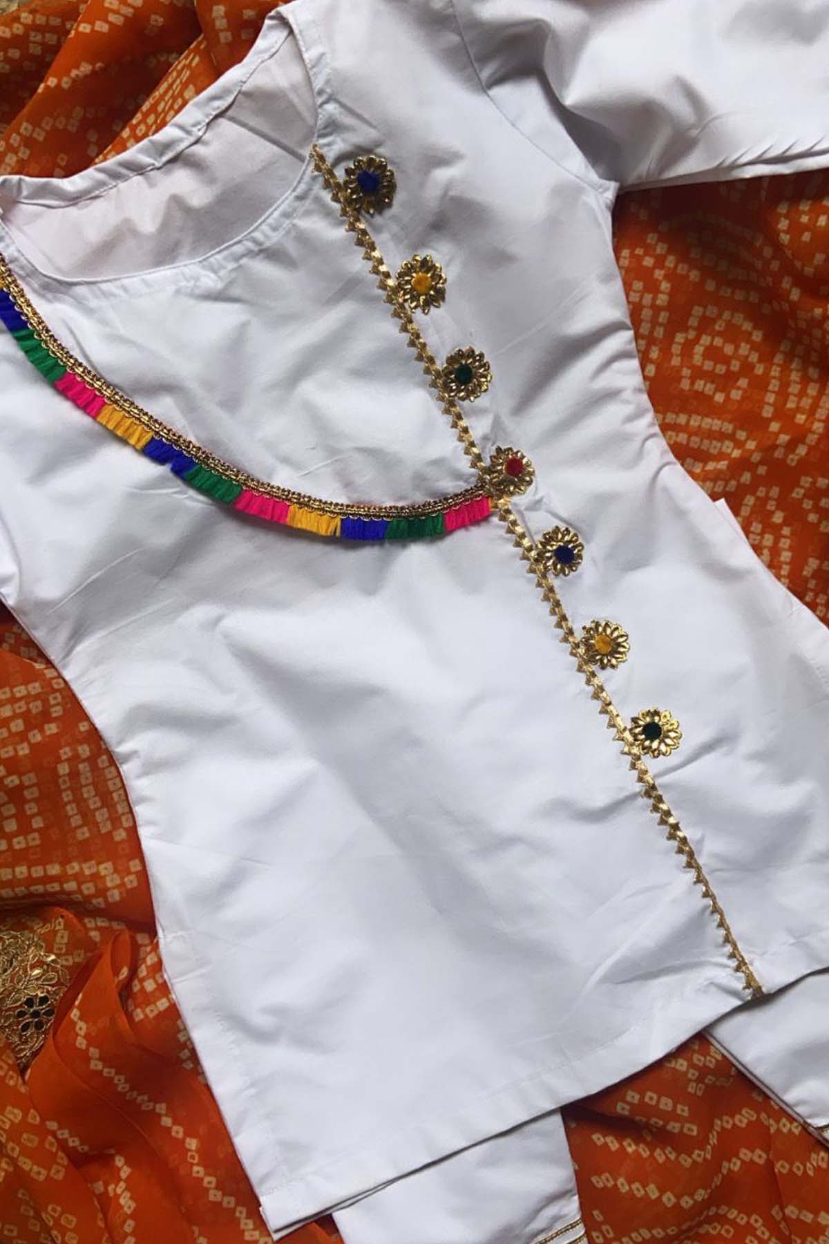 White Cotton Kurta & Pyjama Set