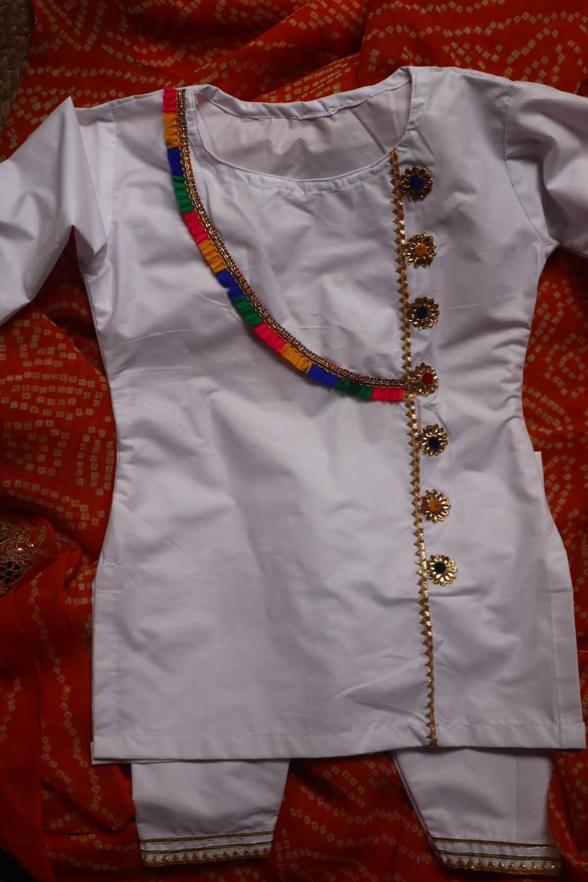 White Cotton Kurta & Pyjama Set