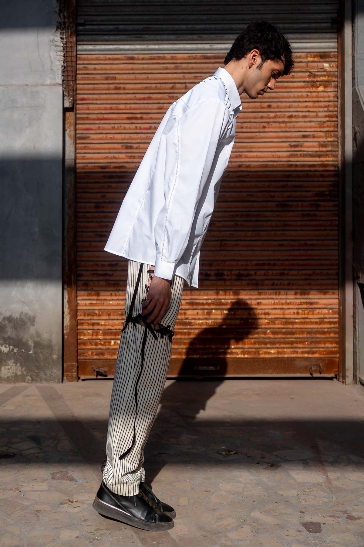 White Cotton Pintuck Shirt