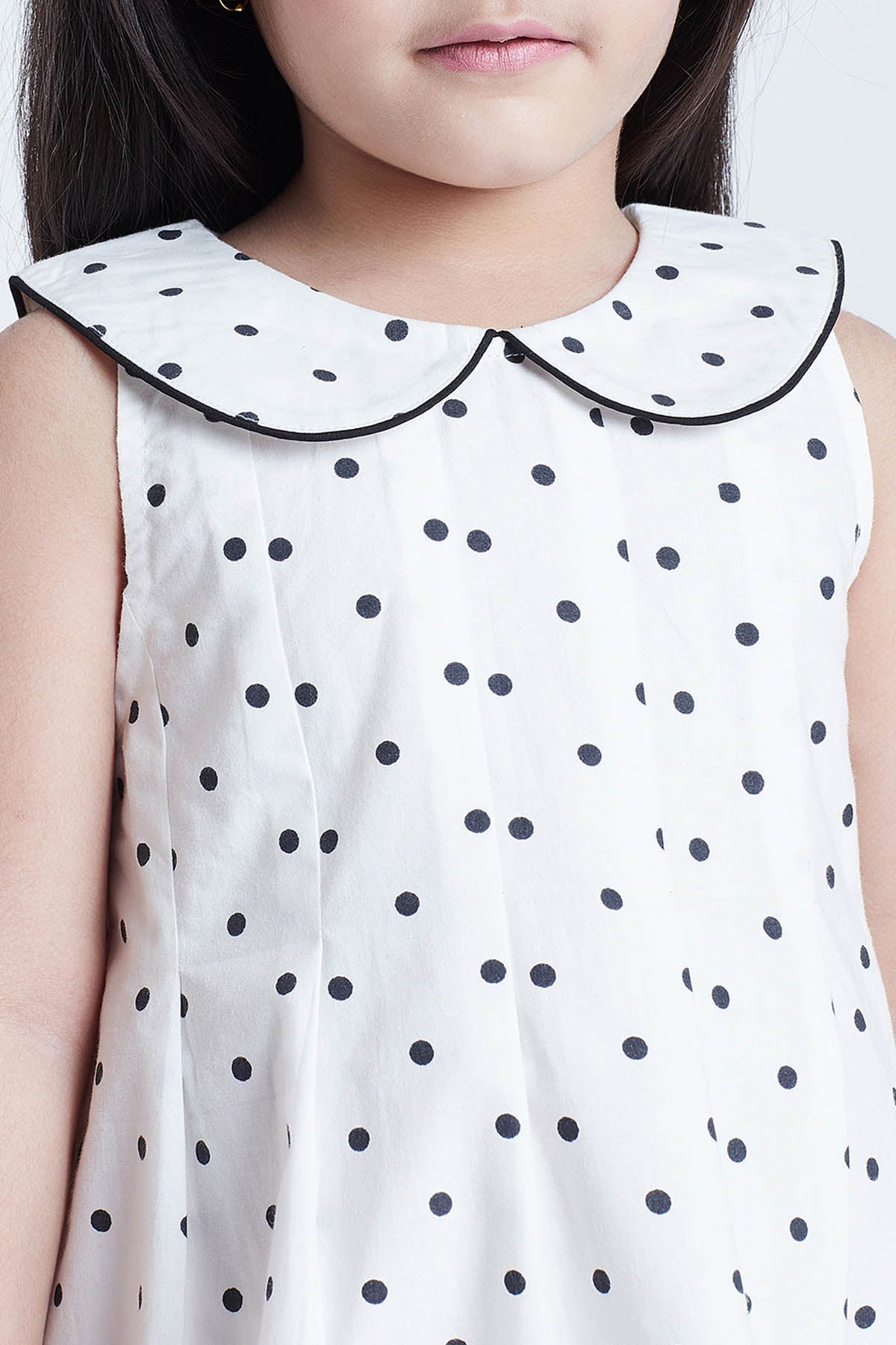 White Cotton Polka Dot Dress