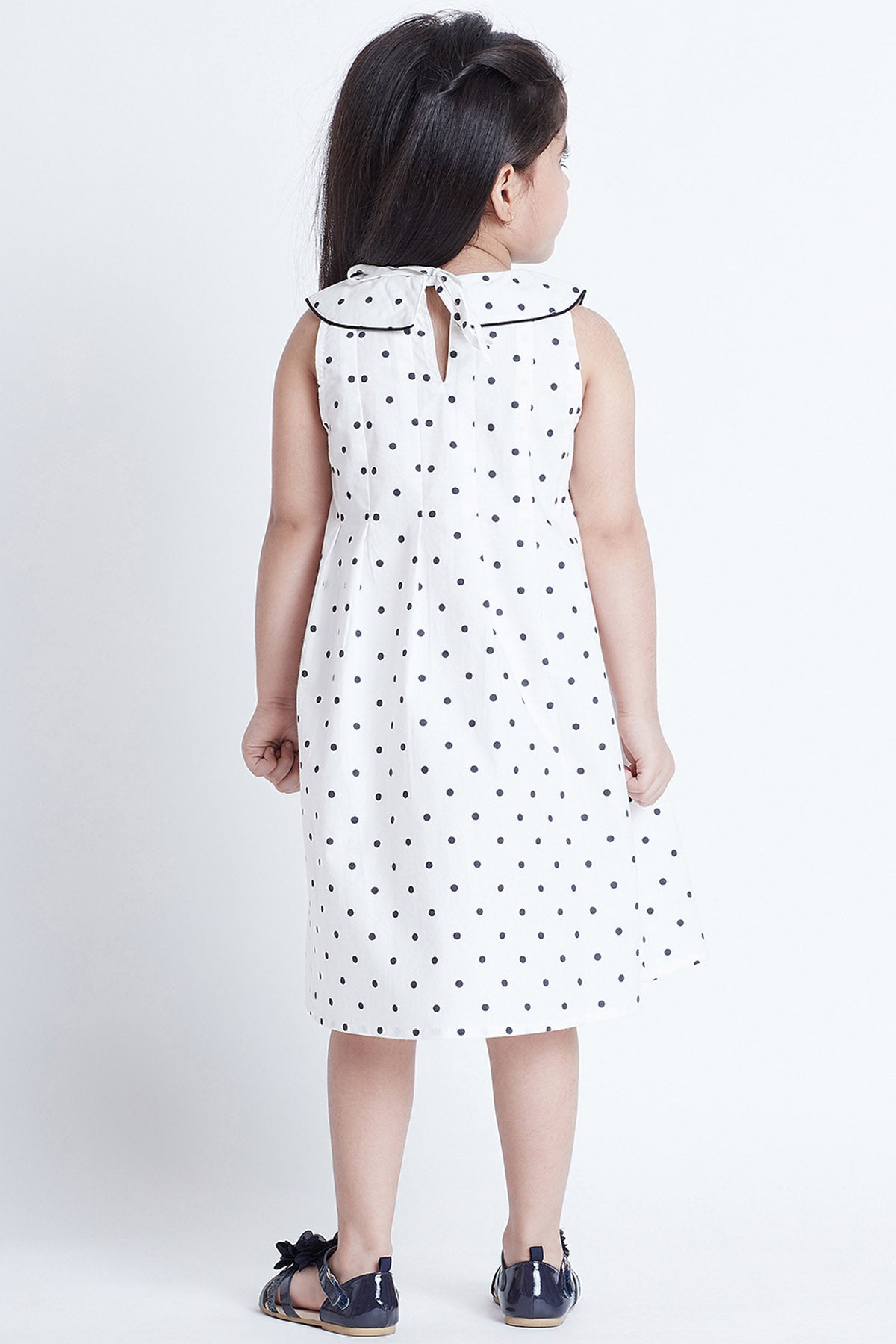 White Cotton Polka Dot Dress