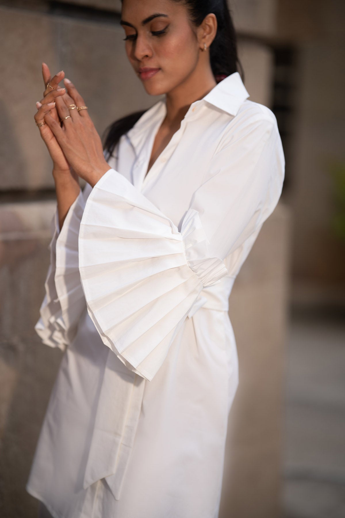 White Cotton Shirt Dress