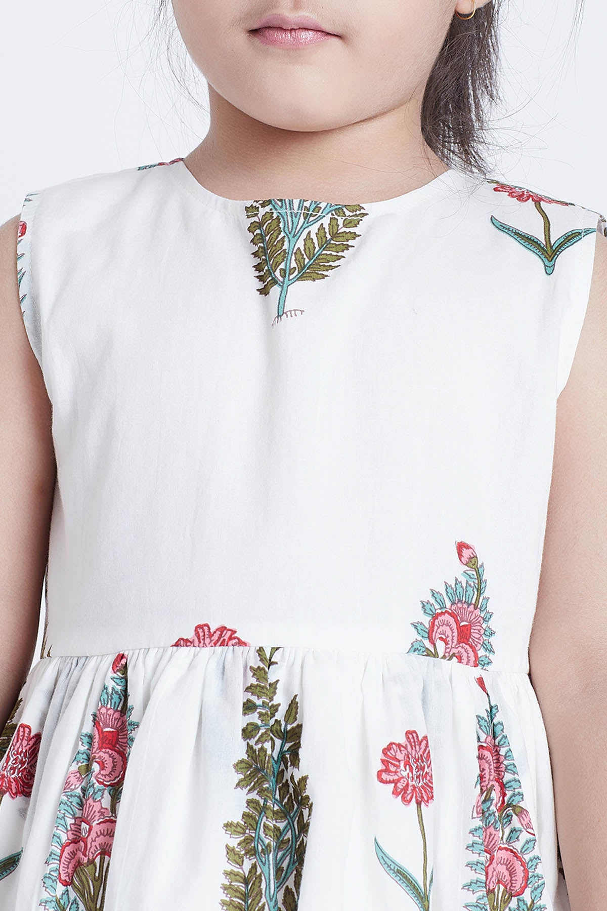 White Cotton Tiered Mini Dress