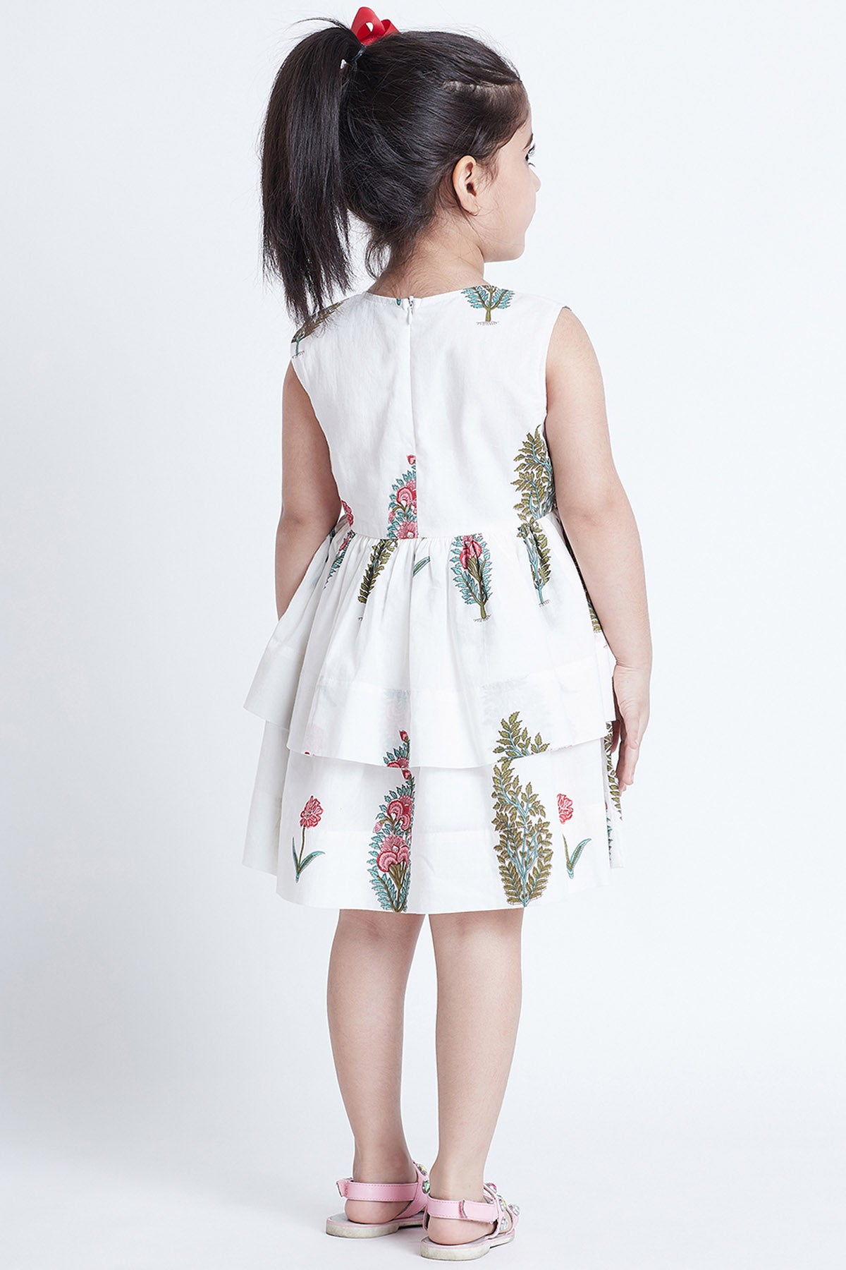 White Cotton Tiered Mini Dress