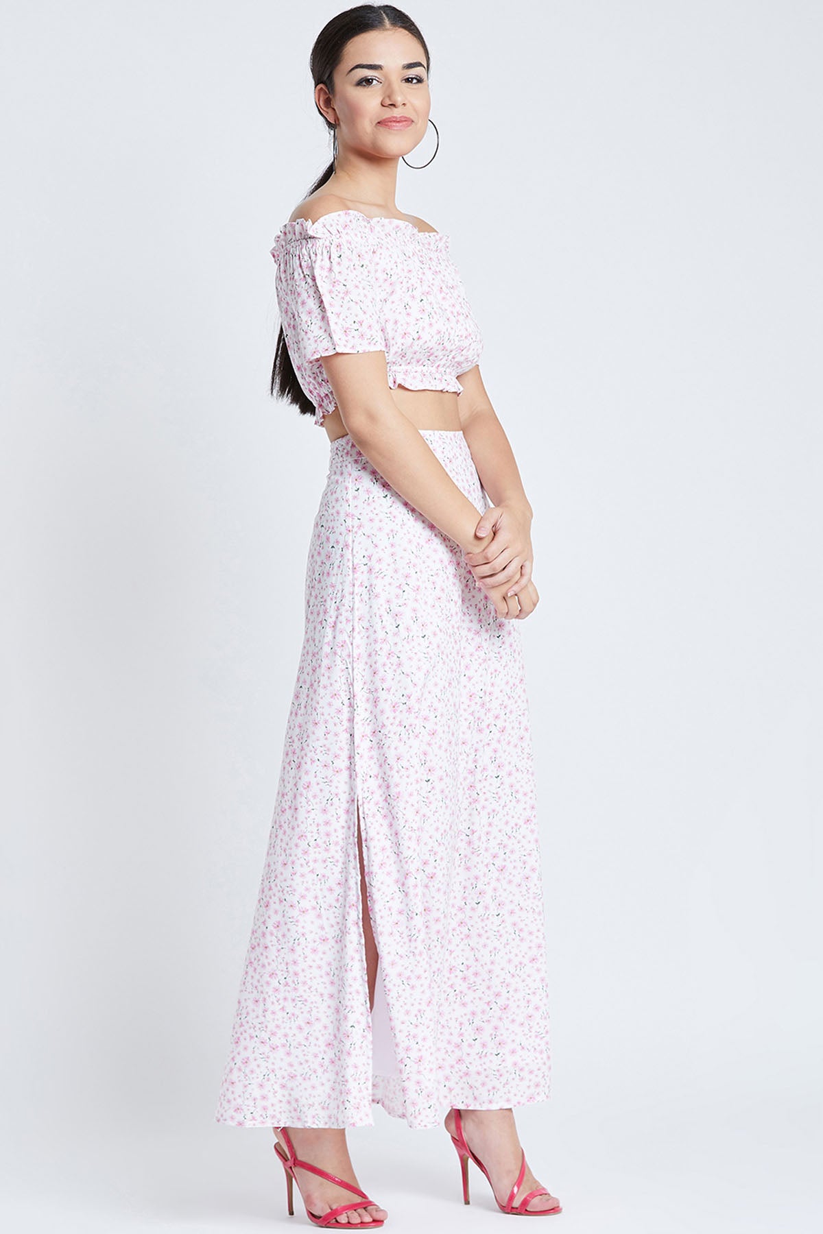 White Daisy Print Co-ord Set