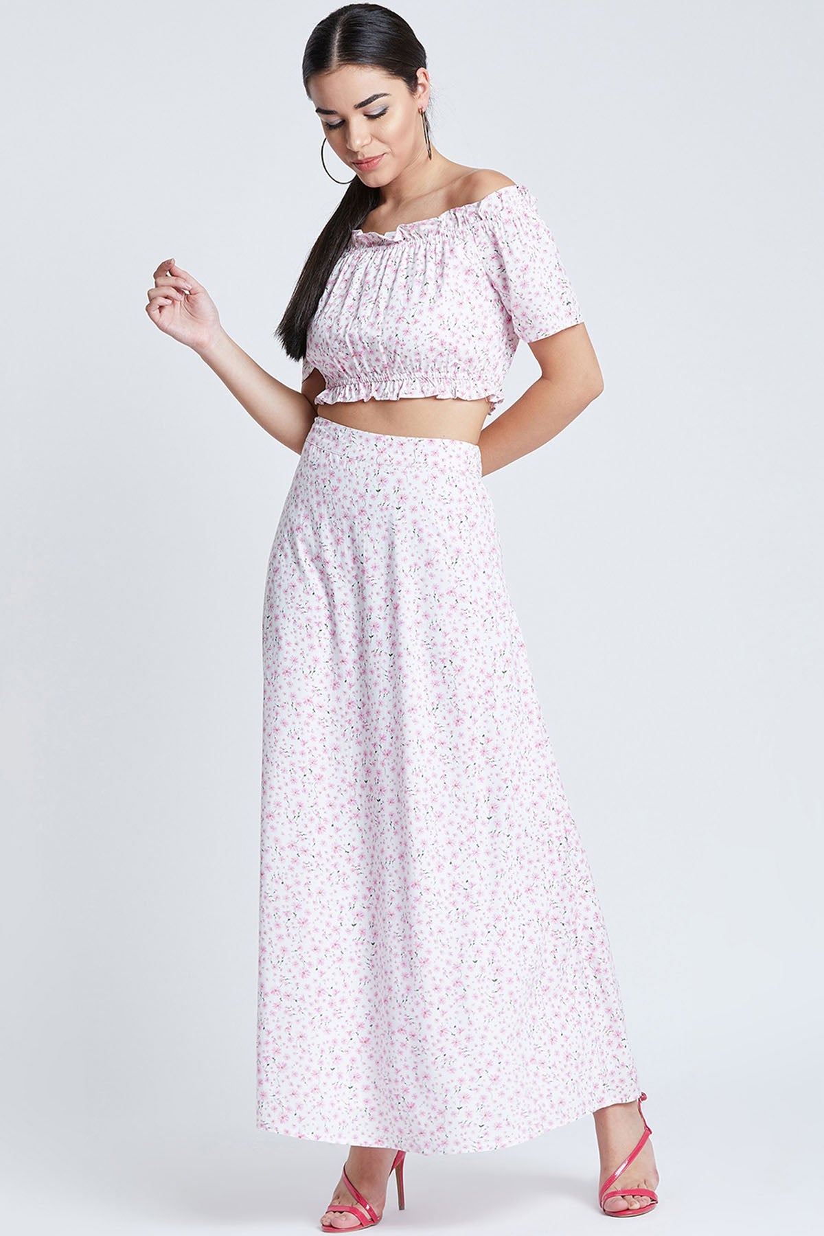 White Daisy Print Co-ord Set