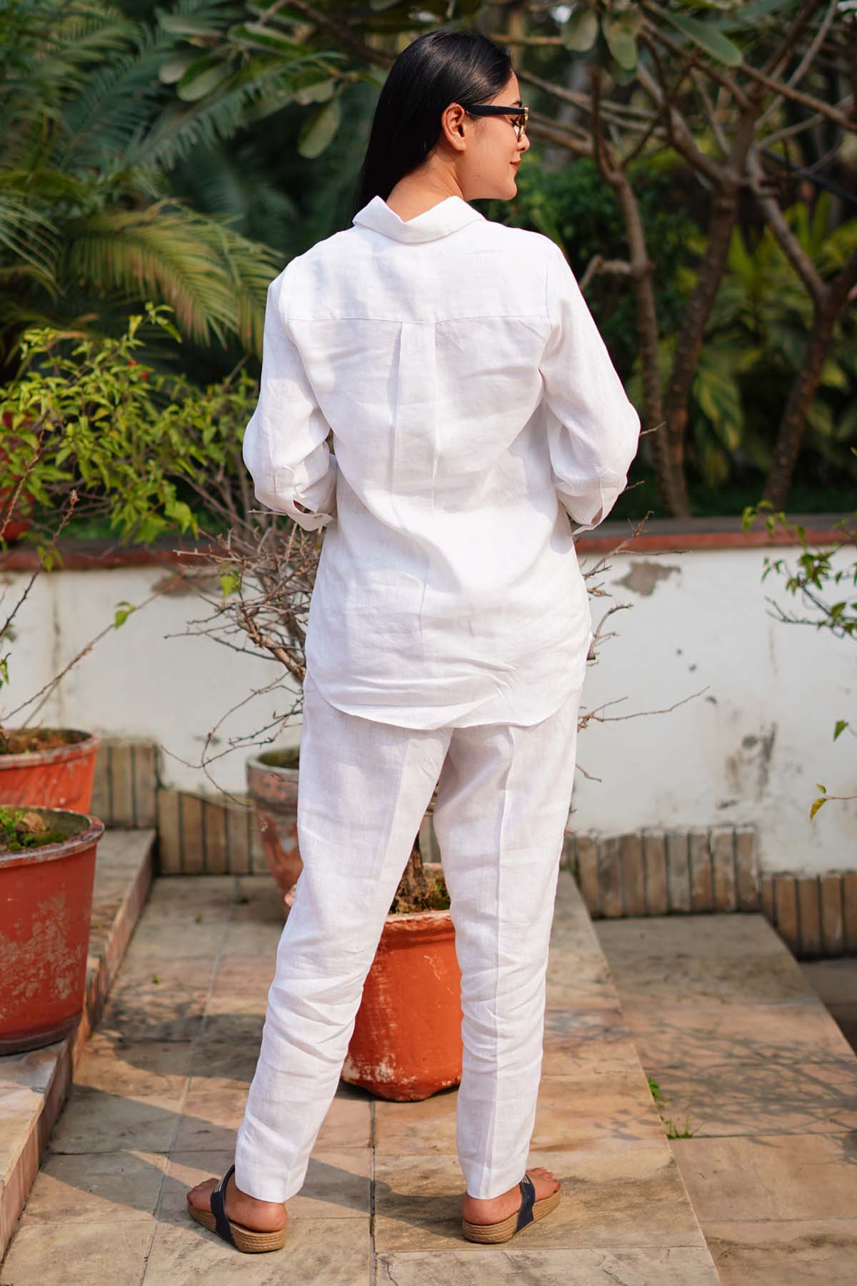 White Embroidered Long Shirt