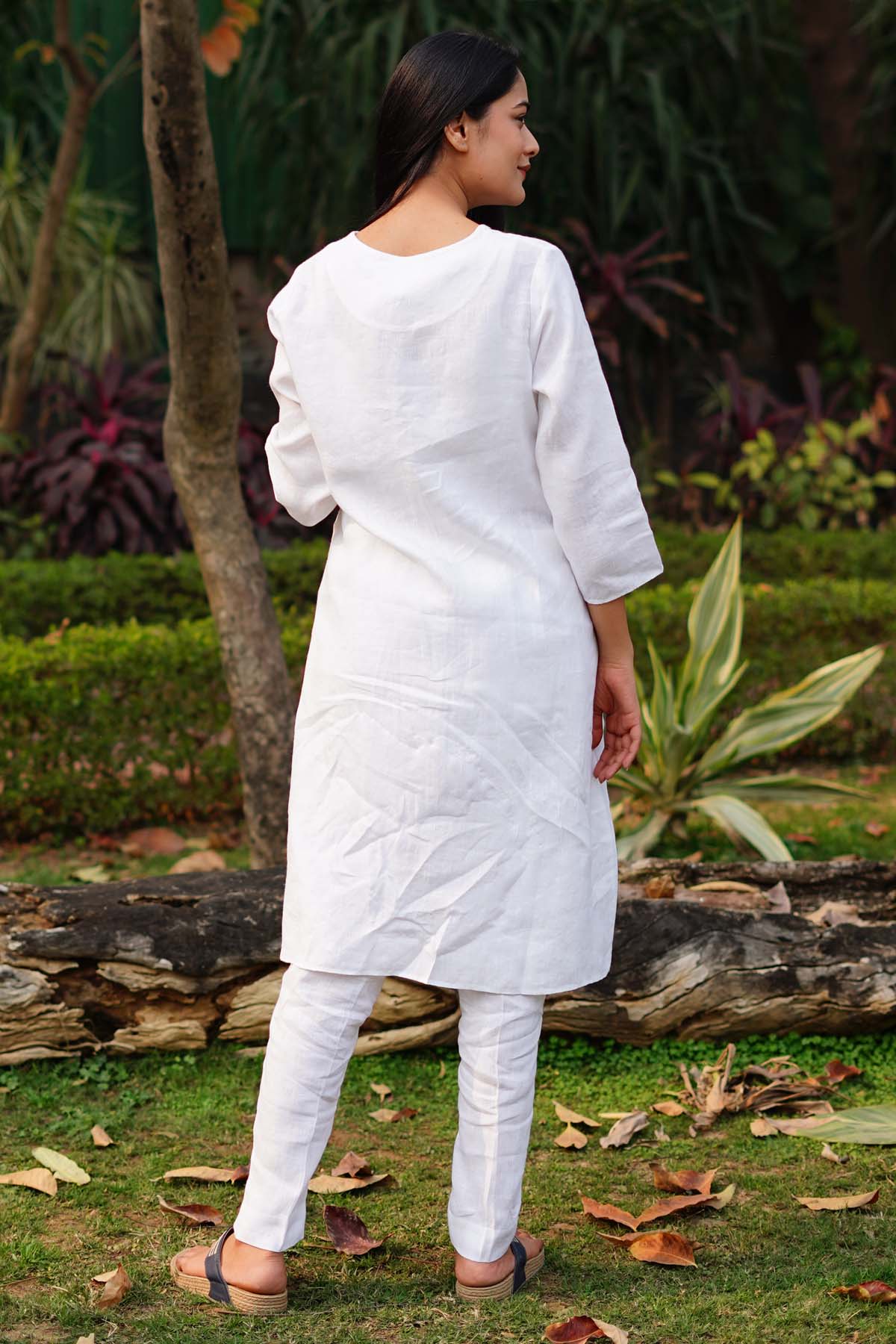 White Floral Embroidered Tunic