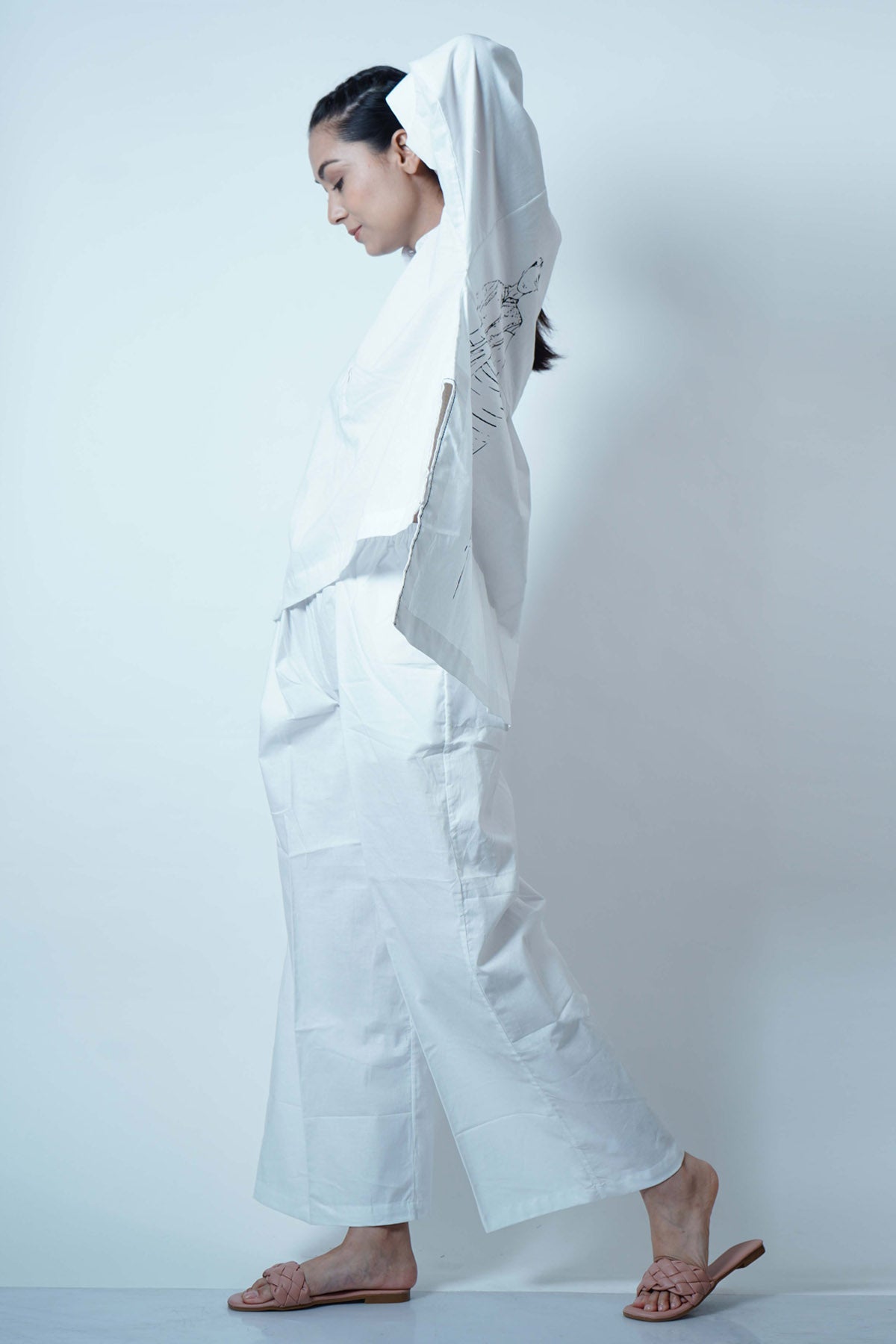 White Front Pleat Pants