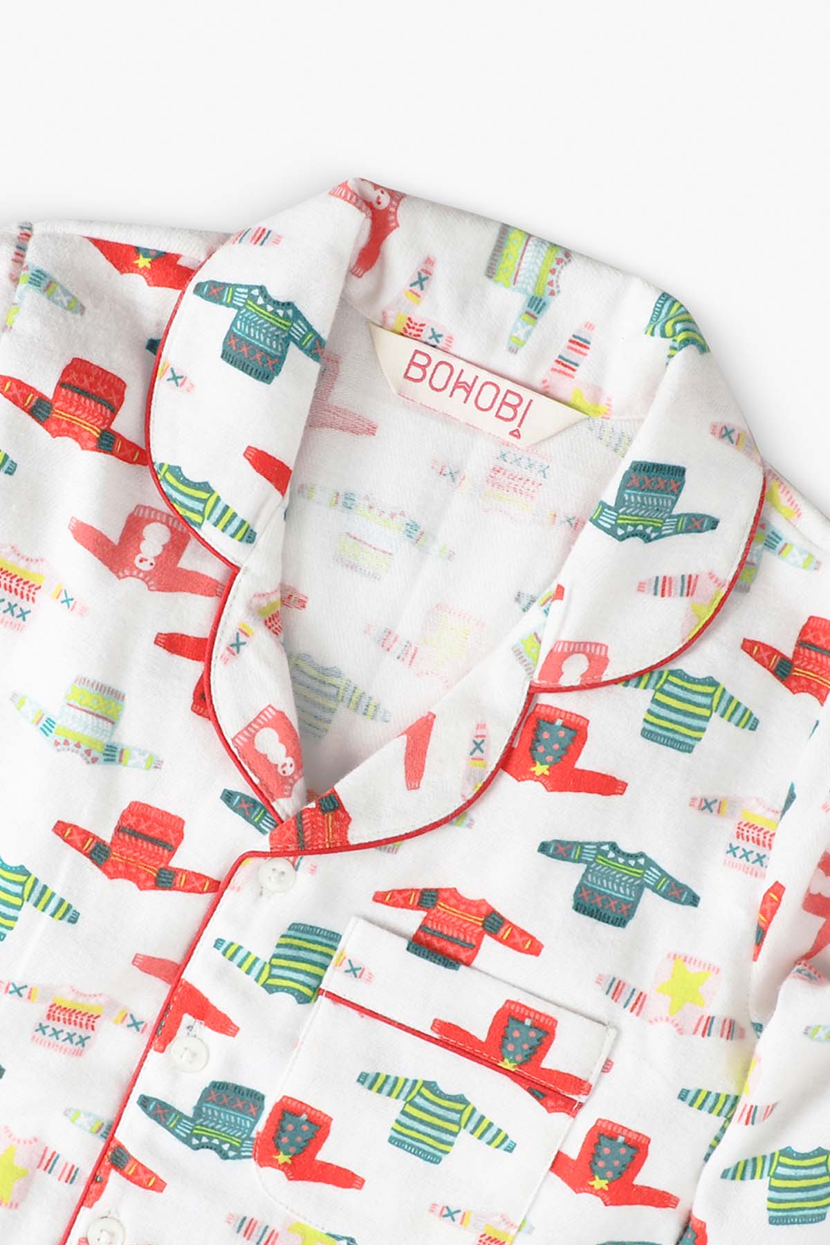 White Full Sleeves Sleepwear