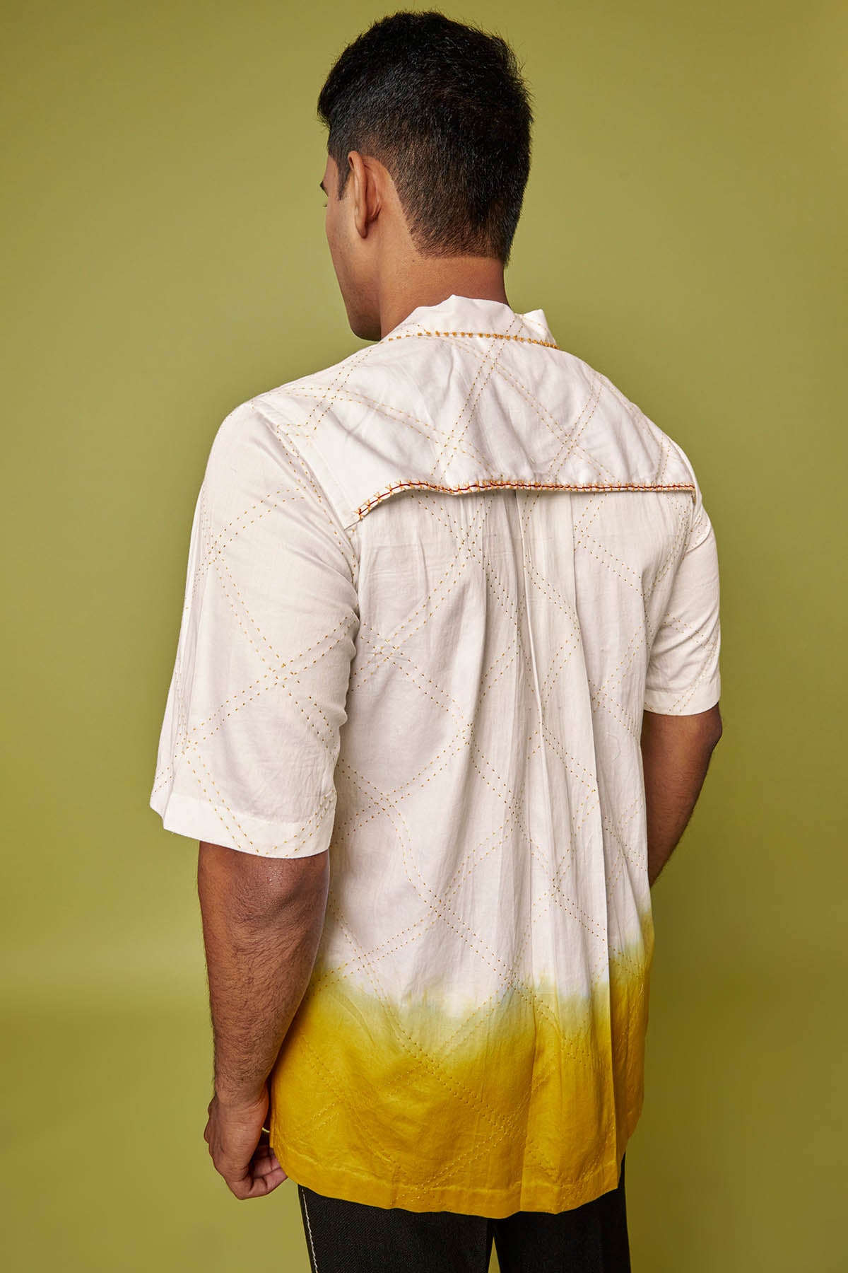 White Jacket Collar Shirt