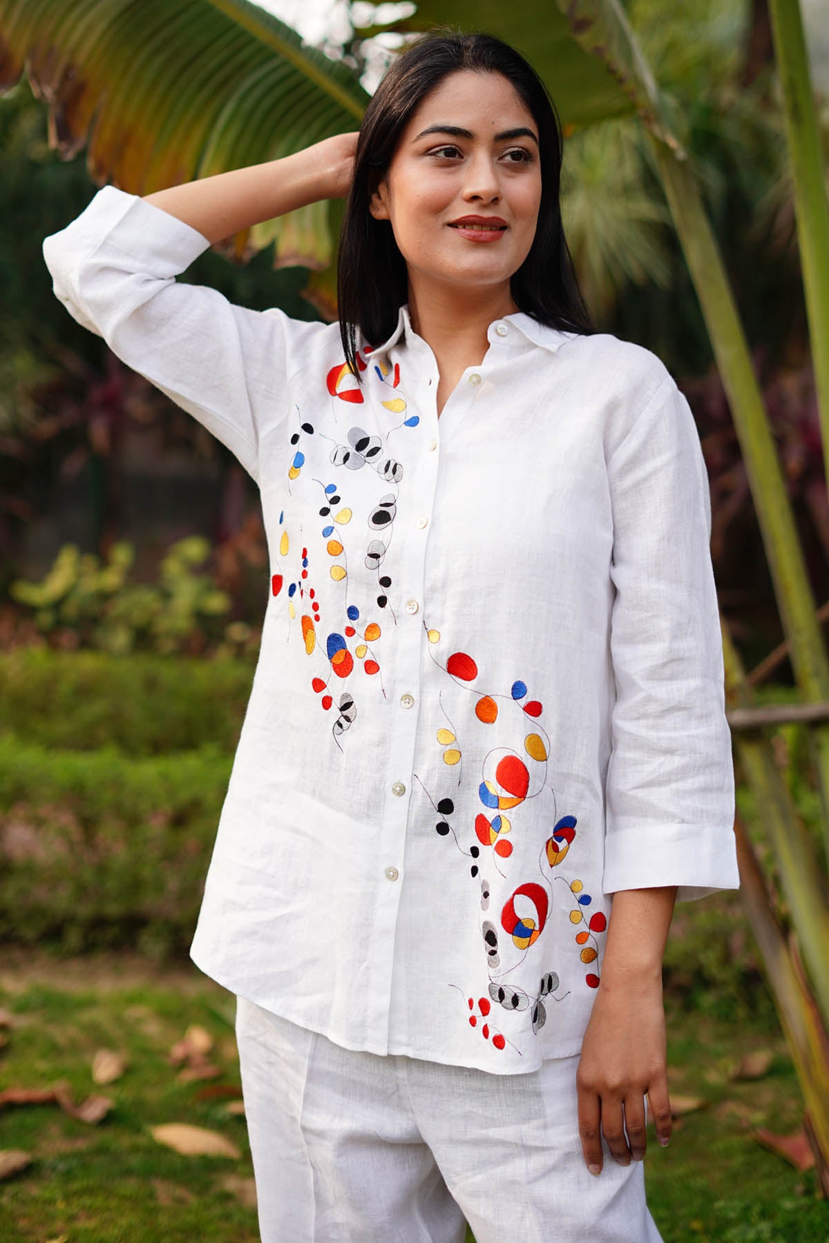 White Loose fit Linen Shirt