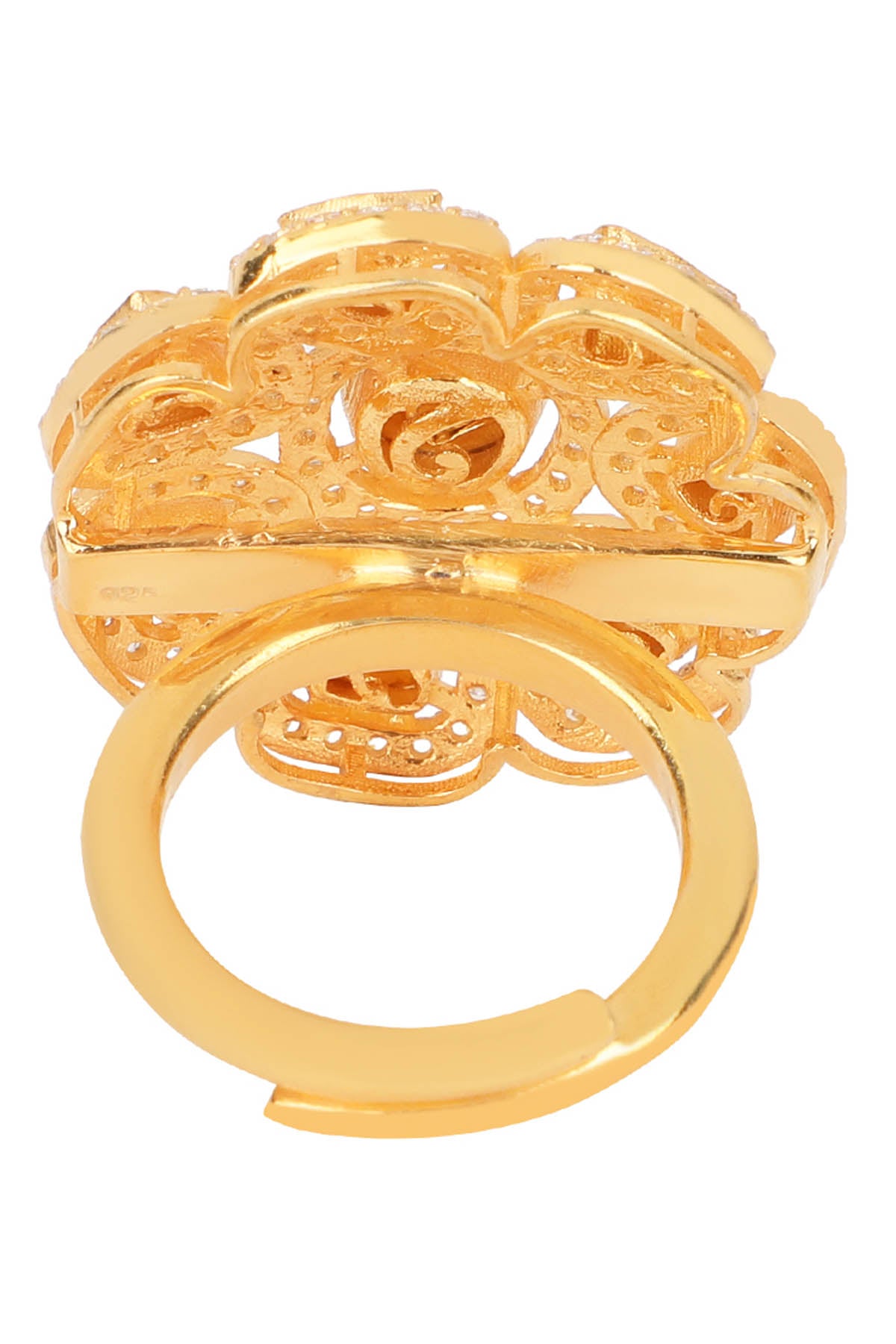 White Moissanite Polki Ring