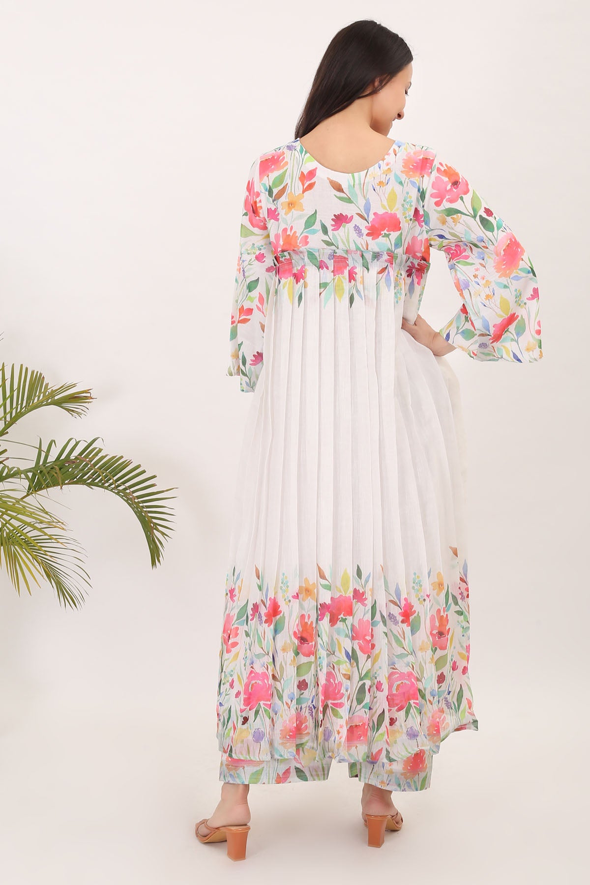 White Multi Printed Kurta Set