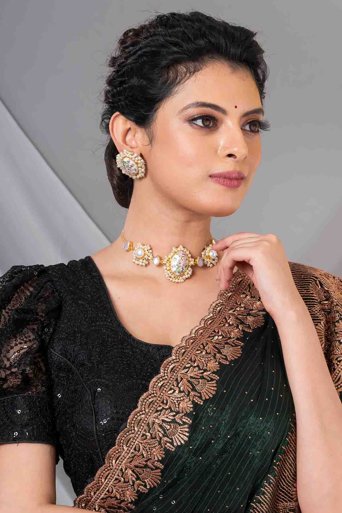 White Pearl Necklace & Earrings