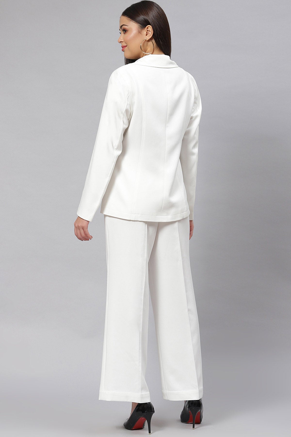 White Stretch Pant Suit