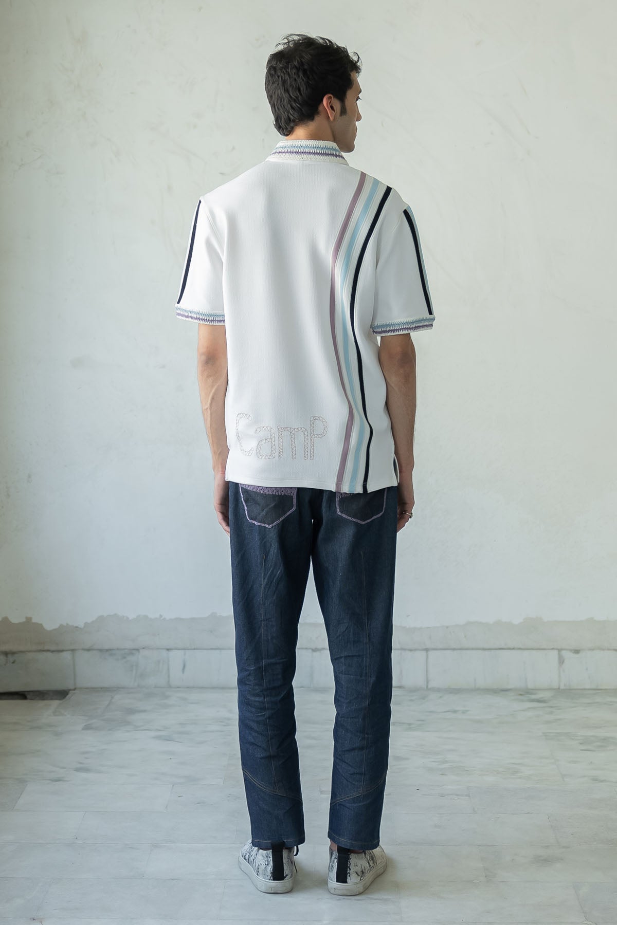 White Stripe Polo T-shirt