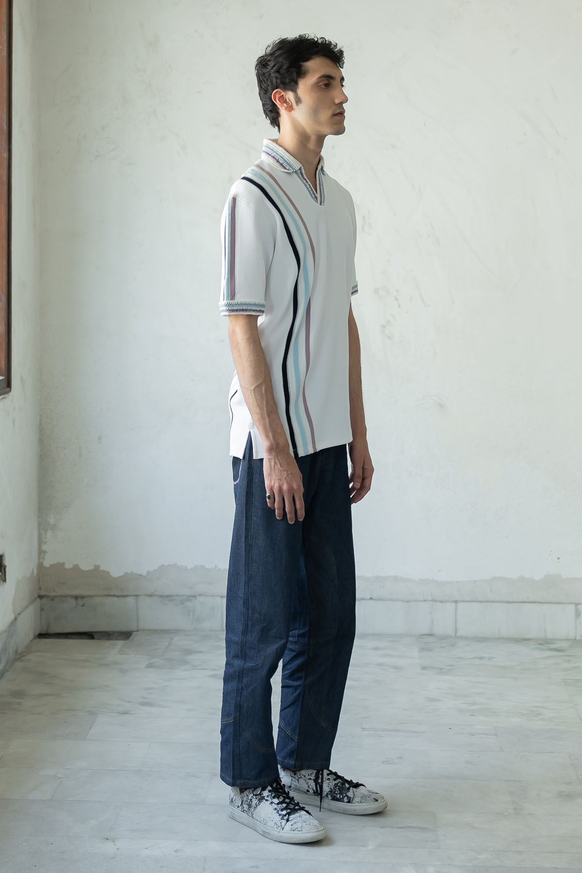 White Stripe Polo T-shirt