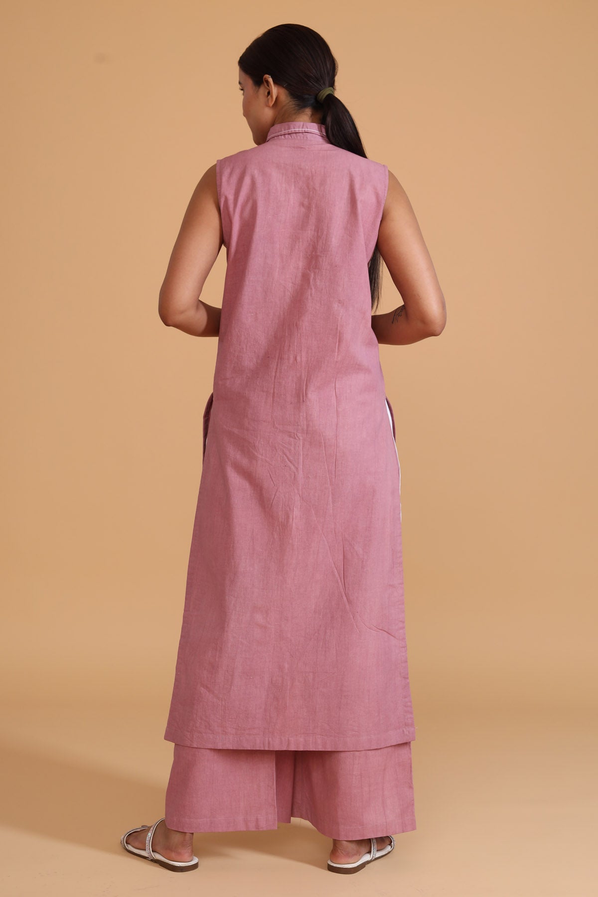 White Striped Pink Pocket Pants