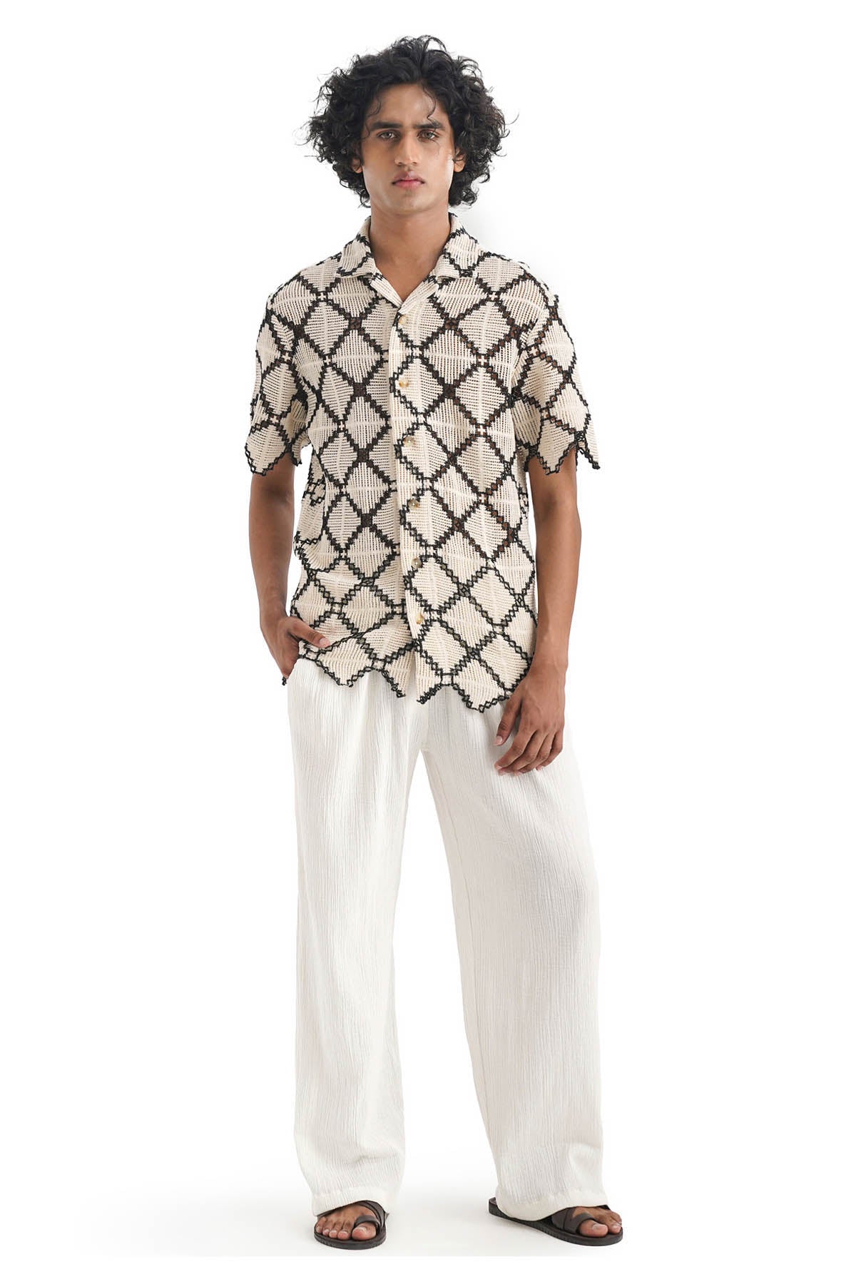 Notre Ame - Men White 100% Cotton Breezy Pants for men online at ScrollnShops