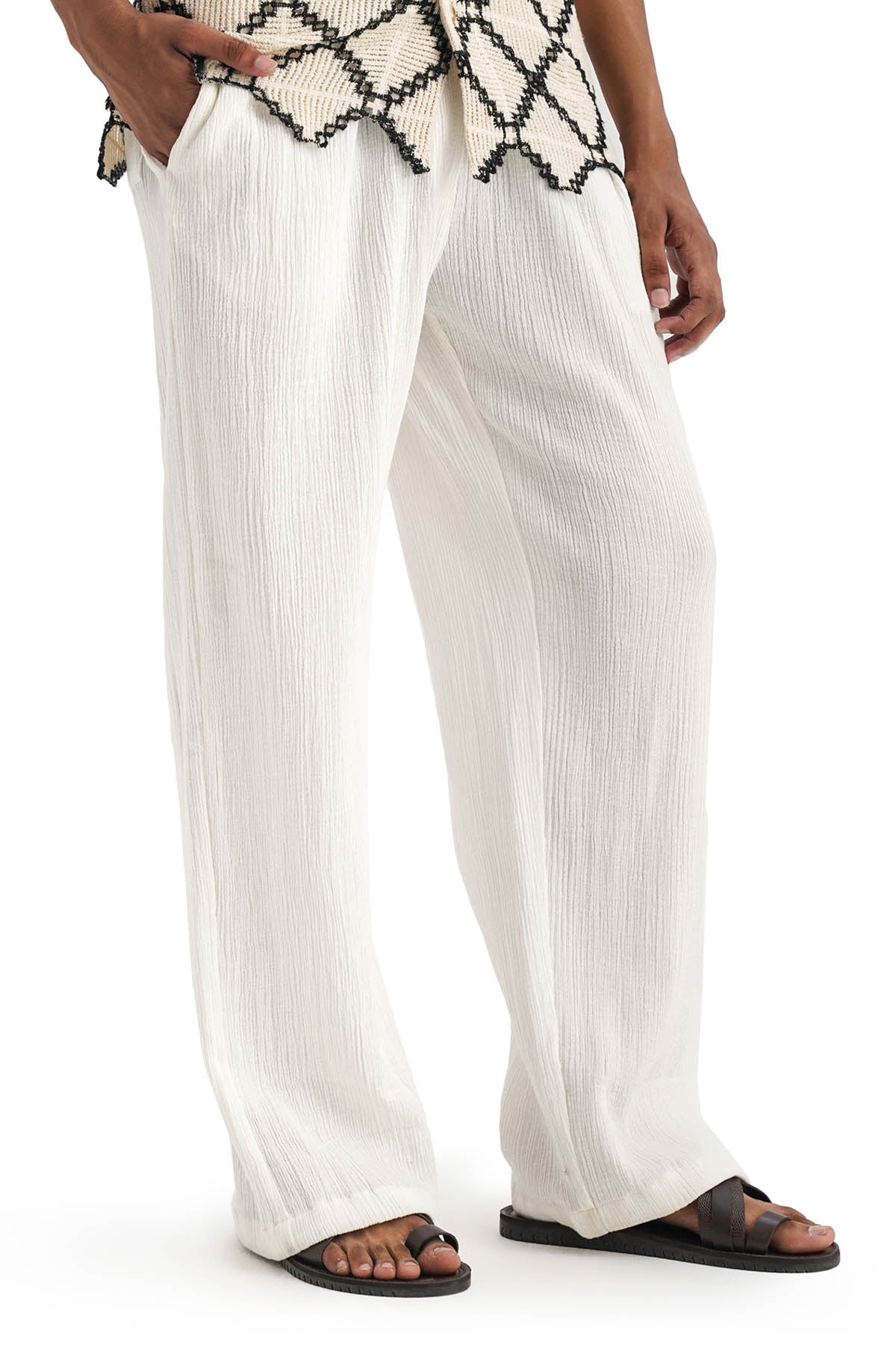 White 100% Cotton Breezy Pants