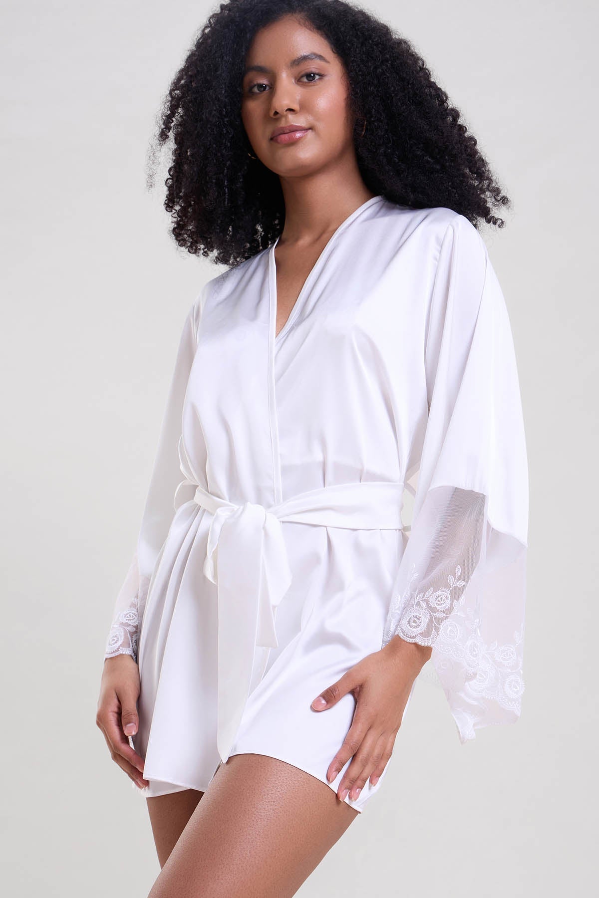 Buy White 3D Floral Embroidered Robe by Mysthelle for women online at ScrollnShops