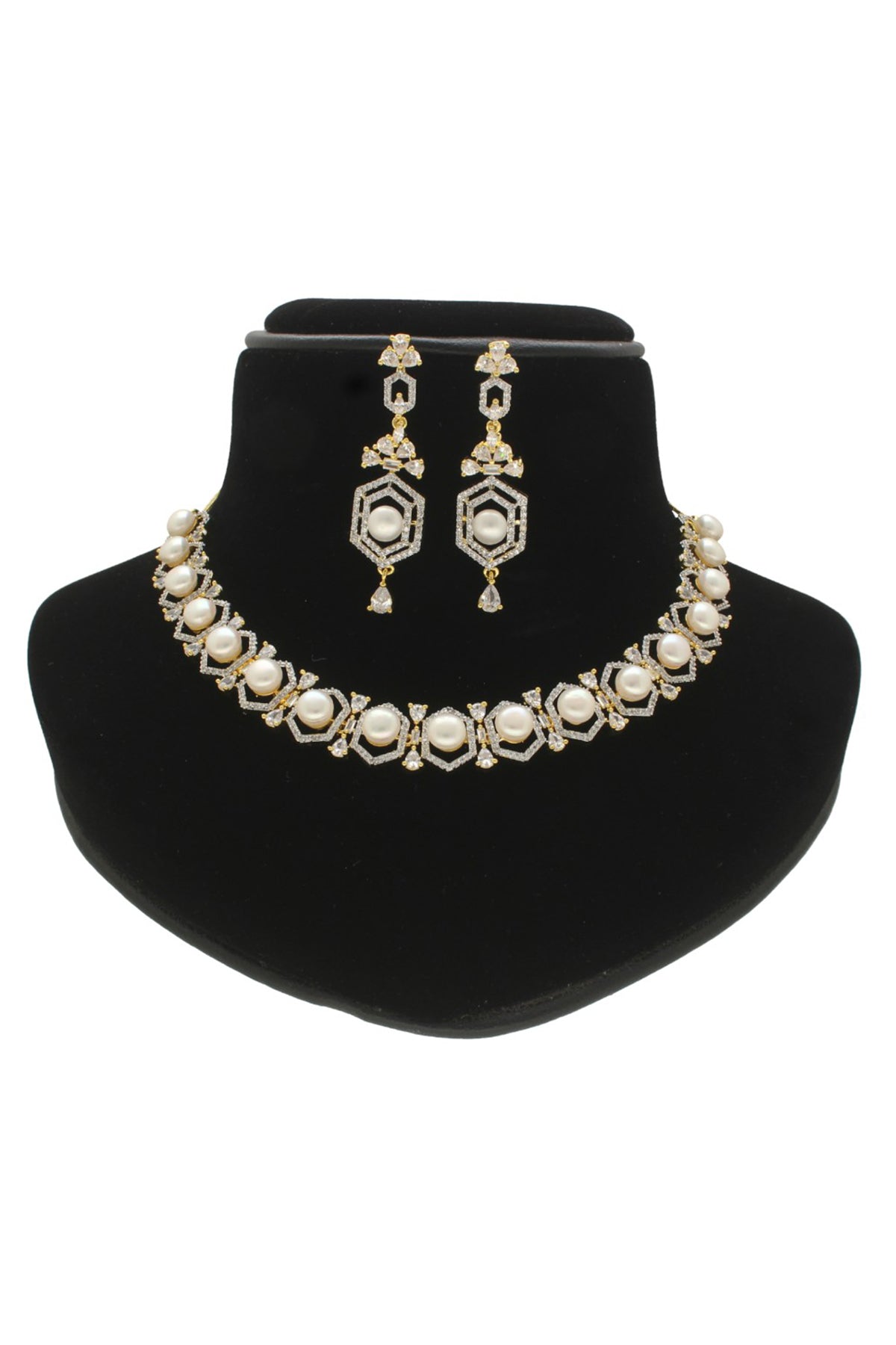 White Alloy Cubic Jewellery Set
