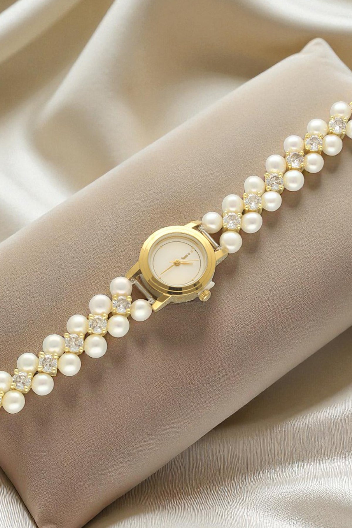 Buy White Alloy Lustre Pearl Watch for women by J Pearls online available at scrollnshops
