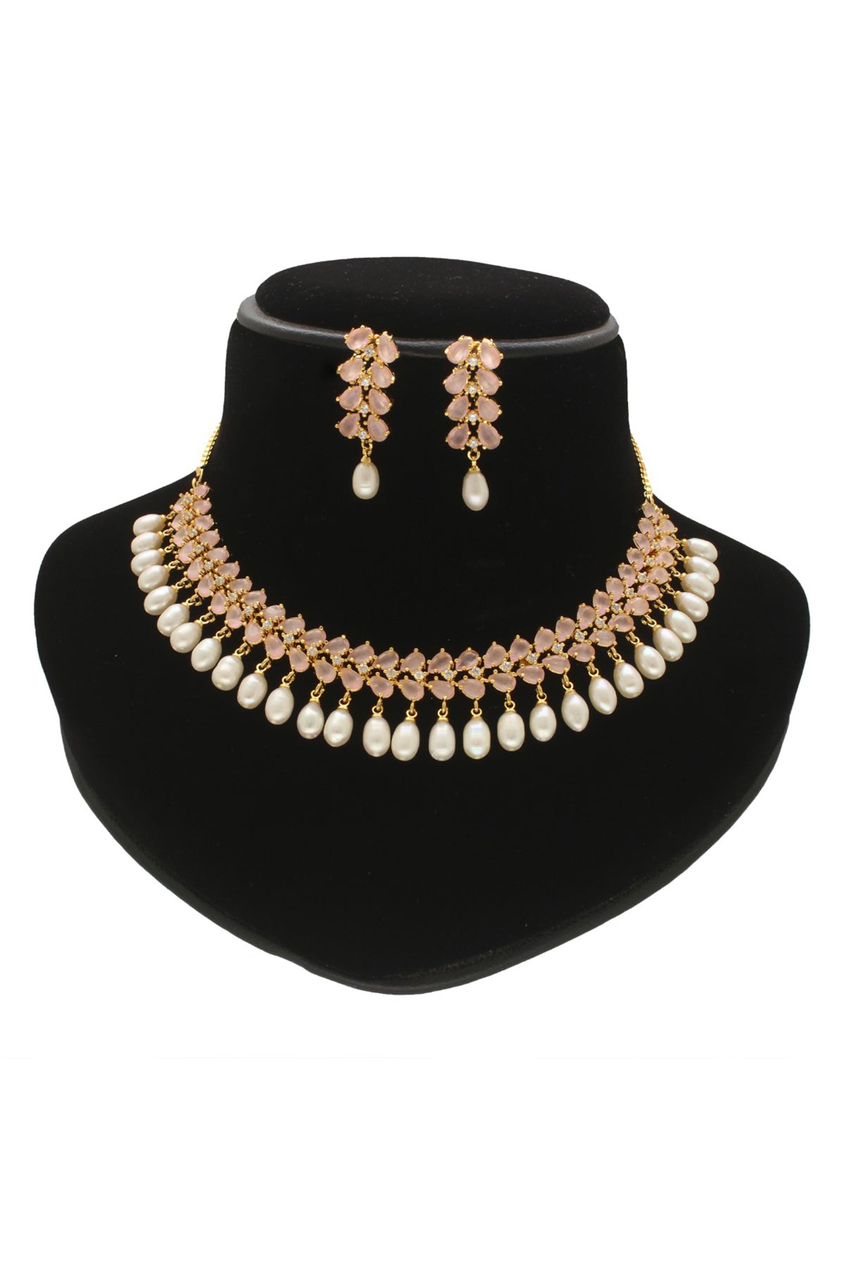 White Alloy Necklace & Earring
