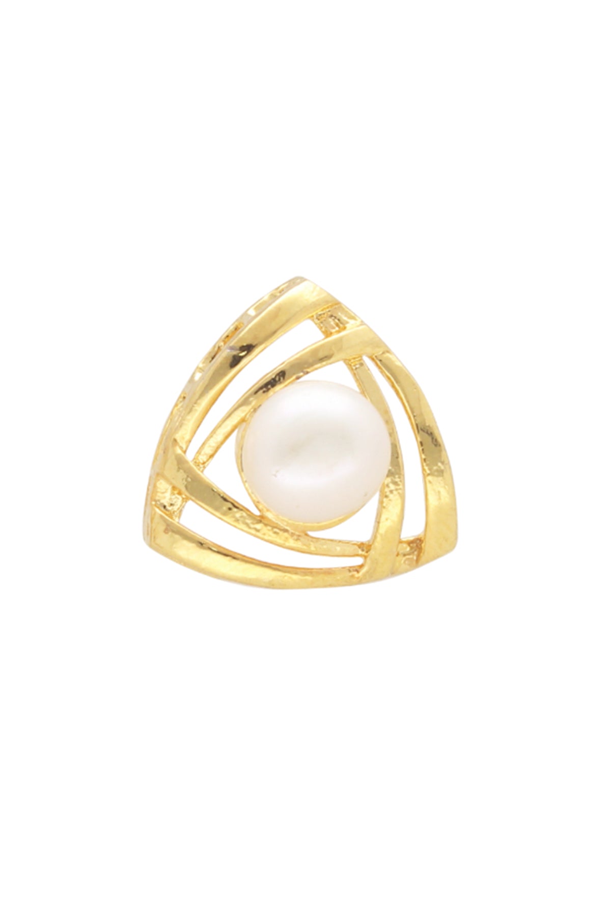 White Alloy Oval Cubic Earring