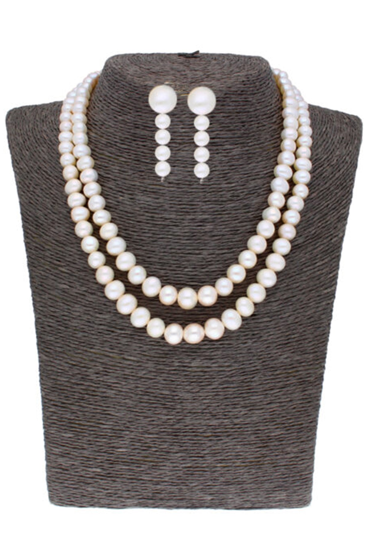 White Alloy Pearl Jewellery Set