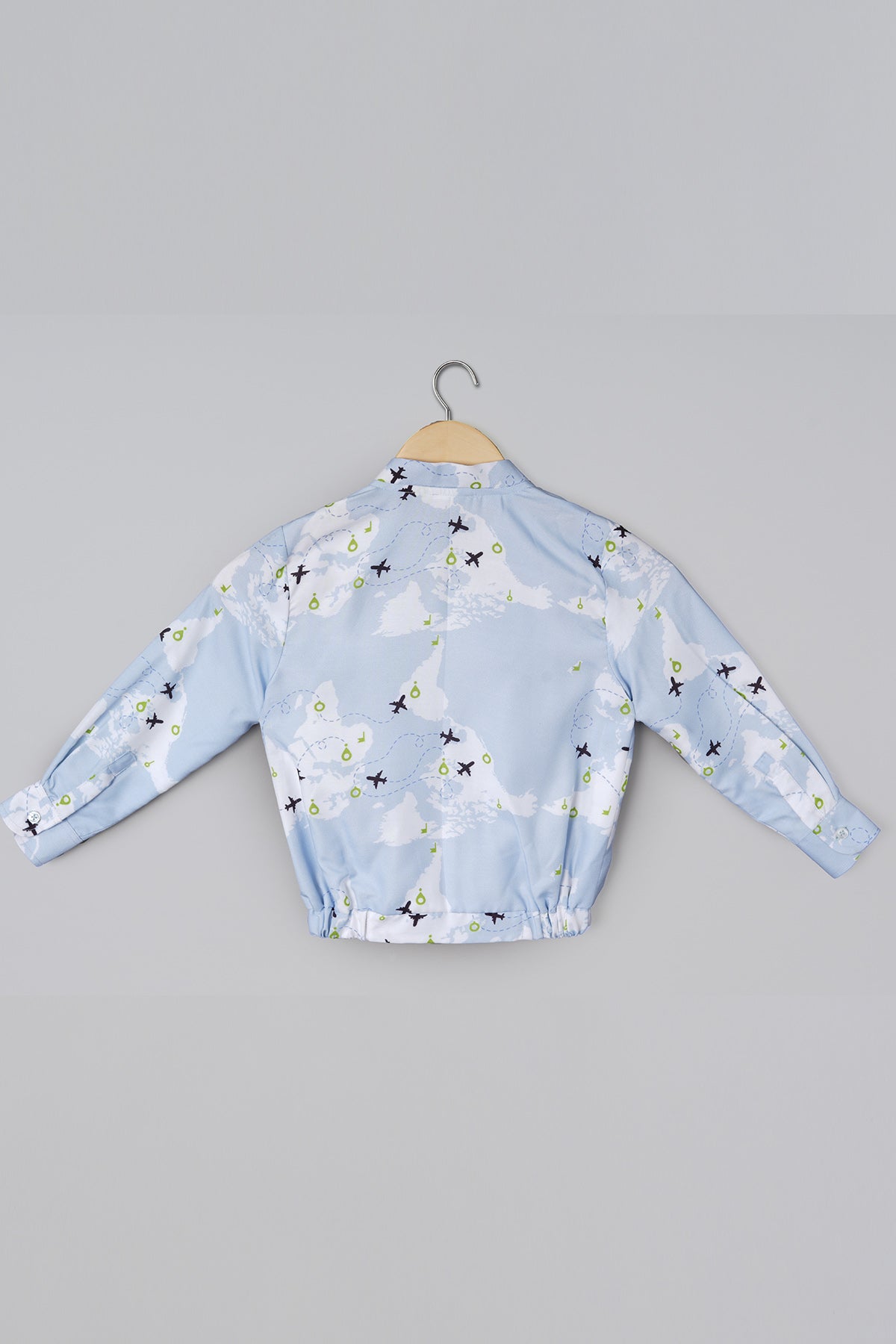 Buy White And Blue Printed Jacket for boy by Little Brats online available at scrollnshops