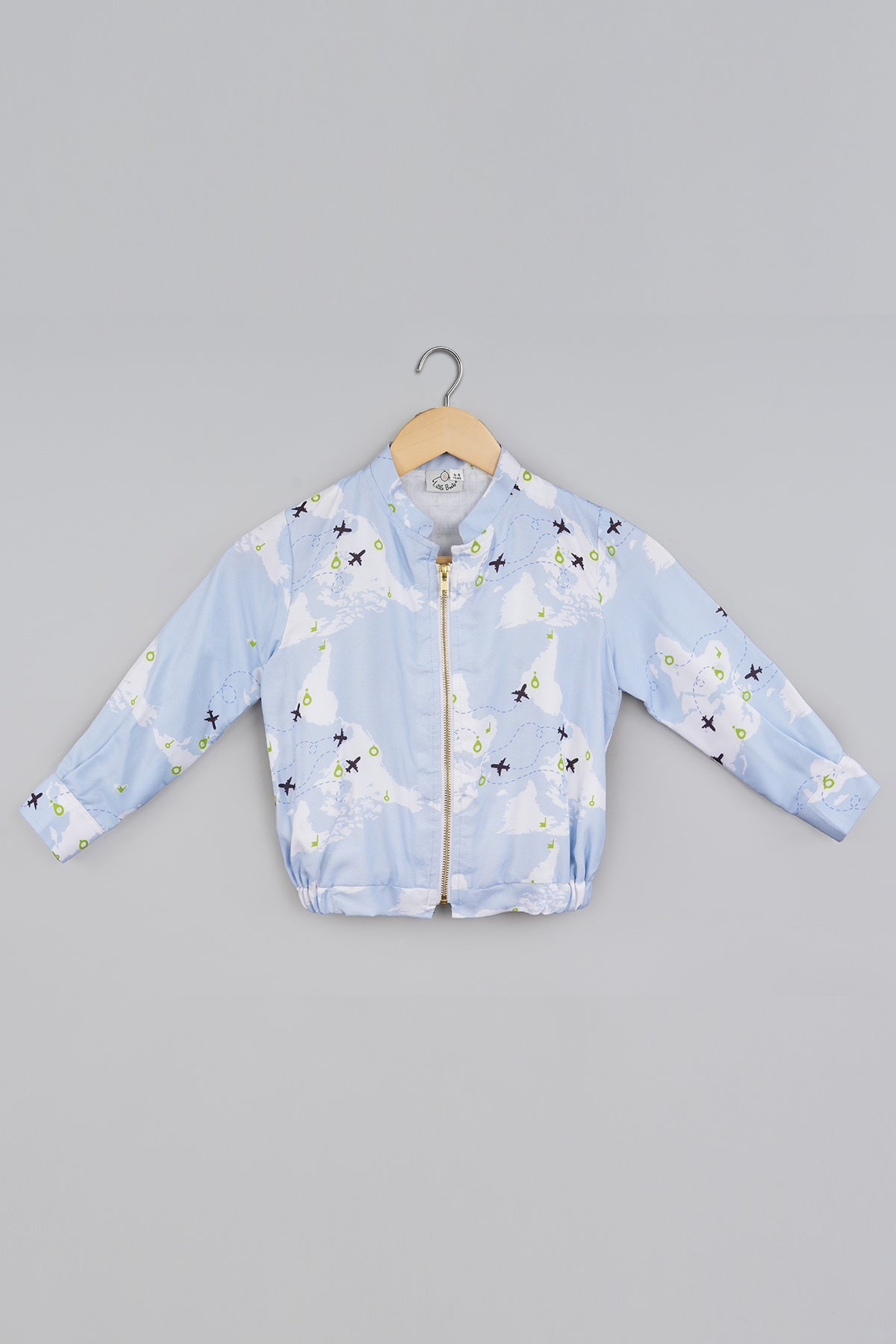 White And Blue Printed Jacket