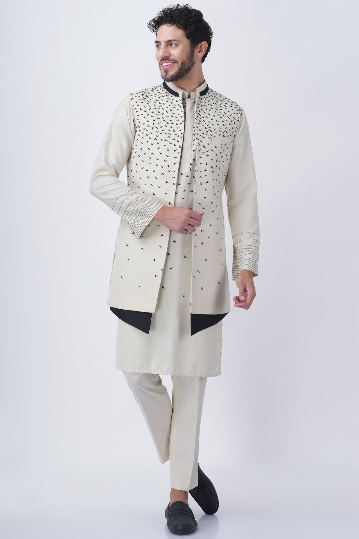 Buy White Asymmetrical Jacket Set by Manish Nagdeo for Men online at ScrollnShops