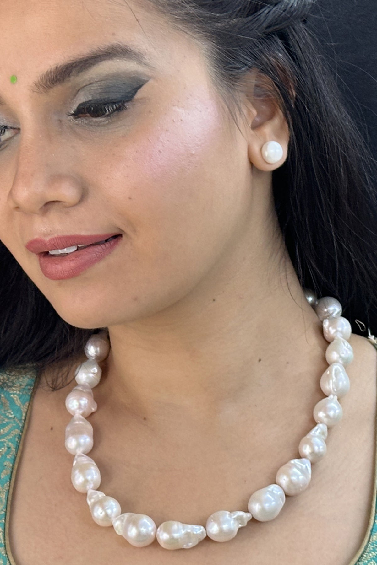 Buy White Baroque Necklace Earring for women by J Pearls online available at scrollnshops