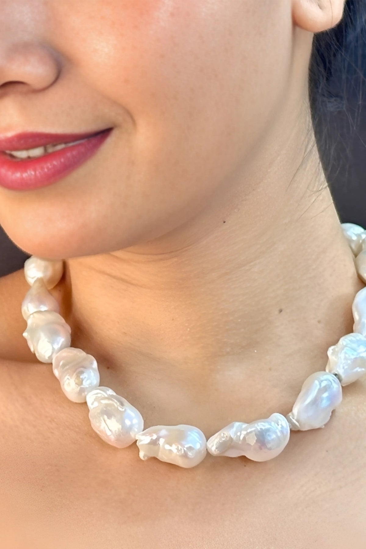 Buy White Baroque Shaped Necklace for women by J Pearls online available at scrollnshops
