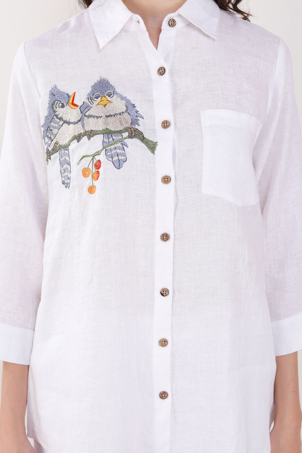 White Bird Embroidered Shirt