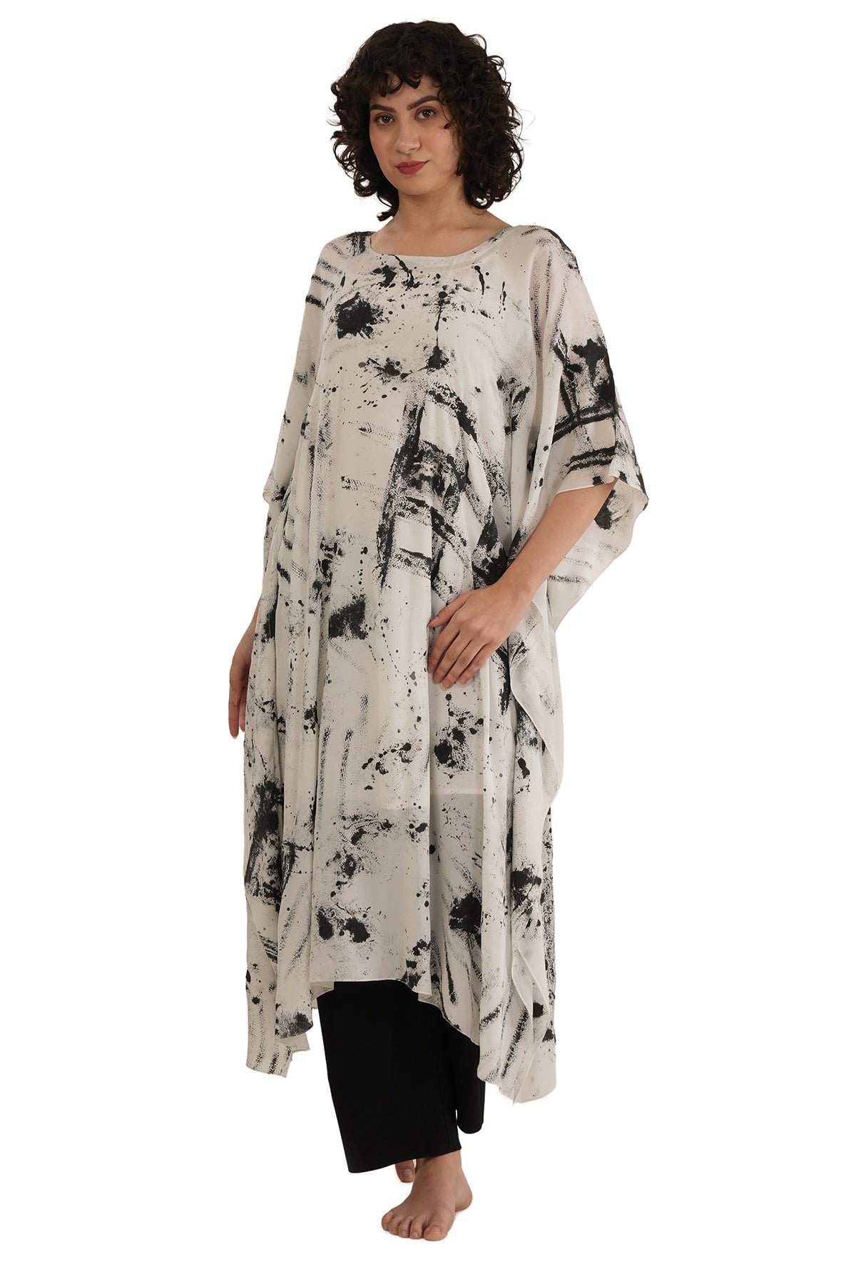 Buy Black White Texture Kurta Set for women by Khat Clothing online available at scrollnshops