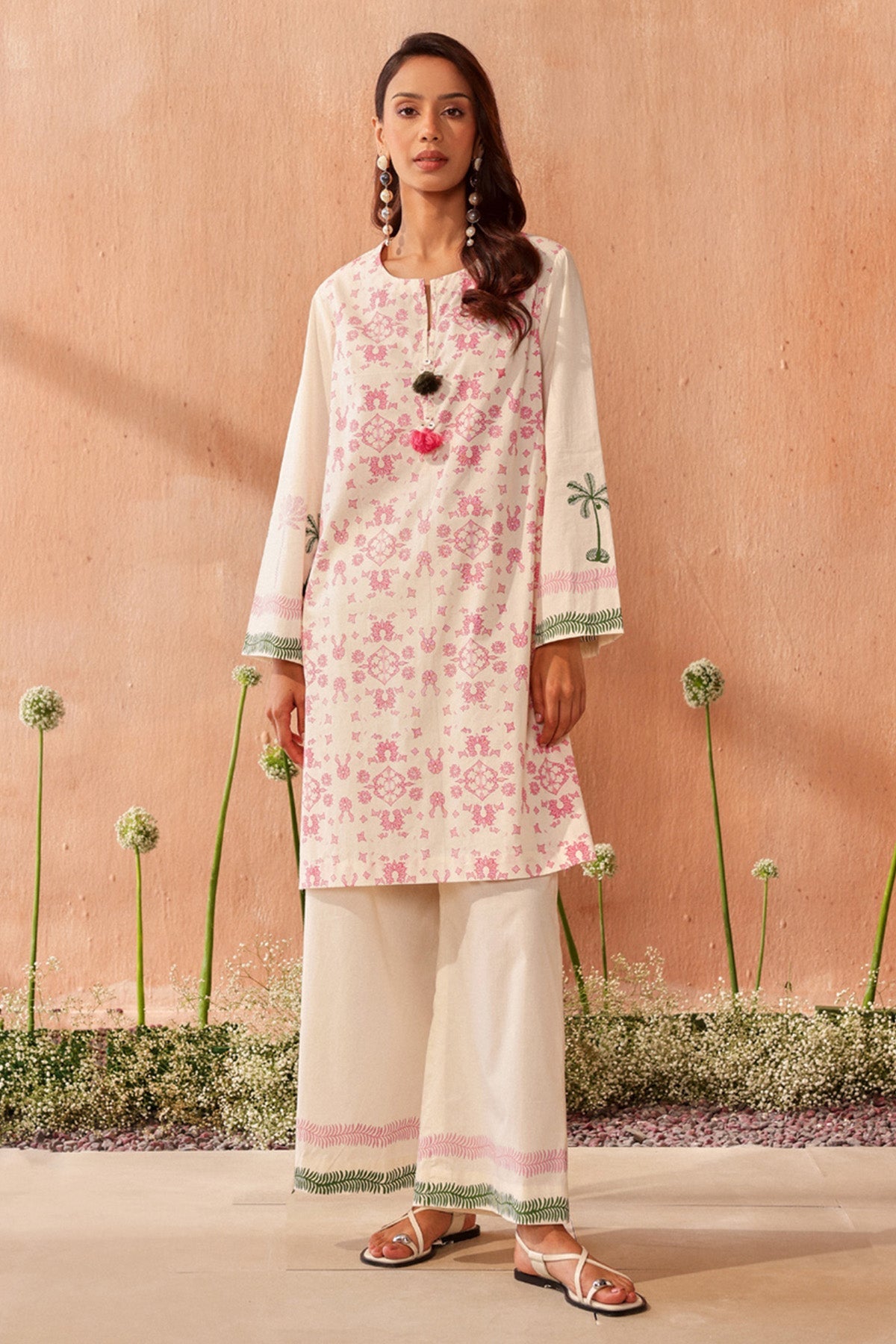 Buy White Block Print Kurta & Pants by Seema Nanda for women online at ScrollnShops