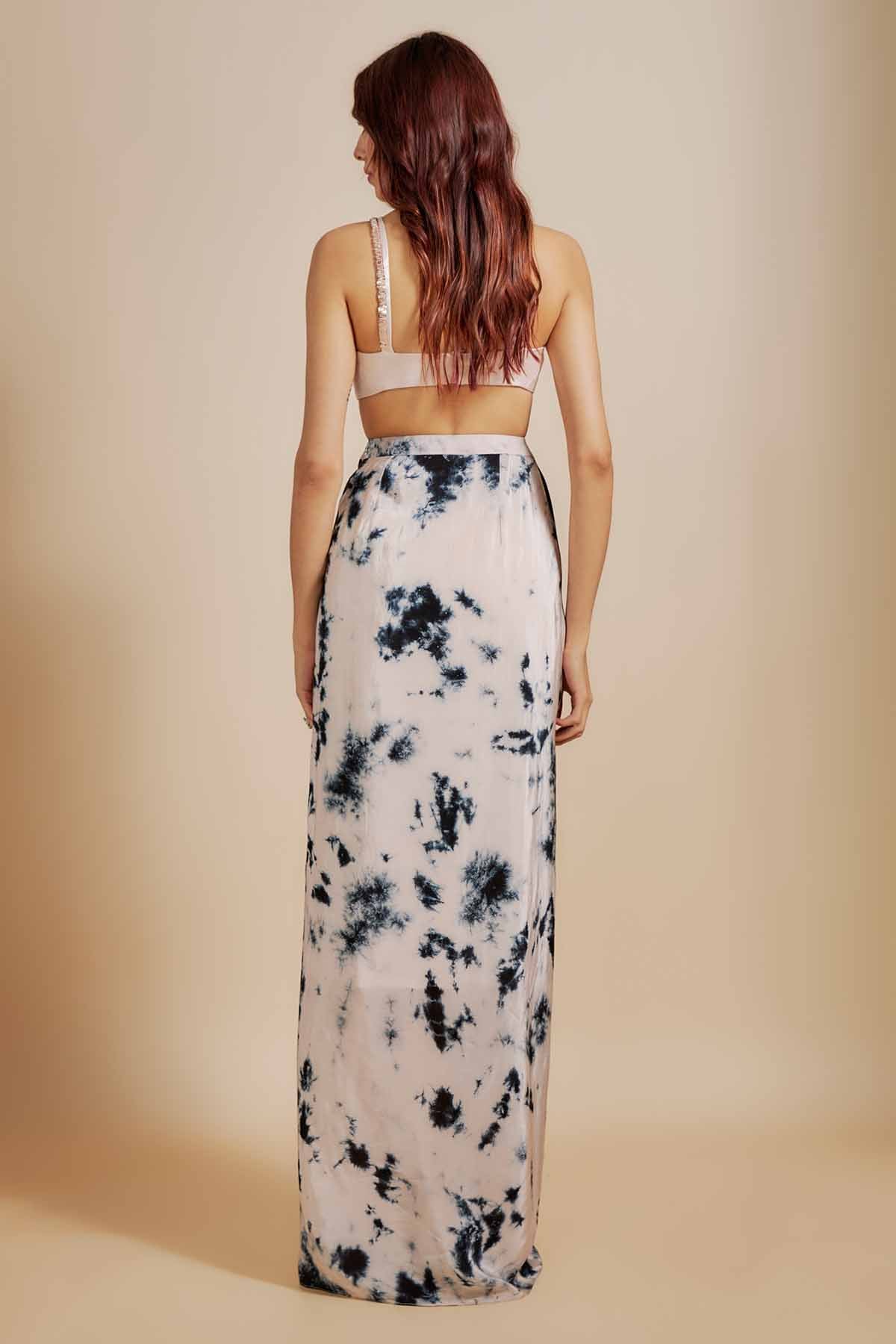 White Blouse & Shibori Skirt