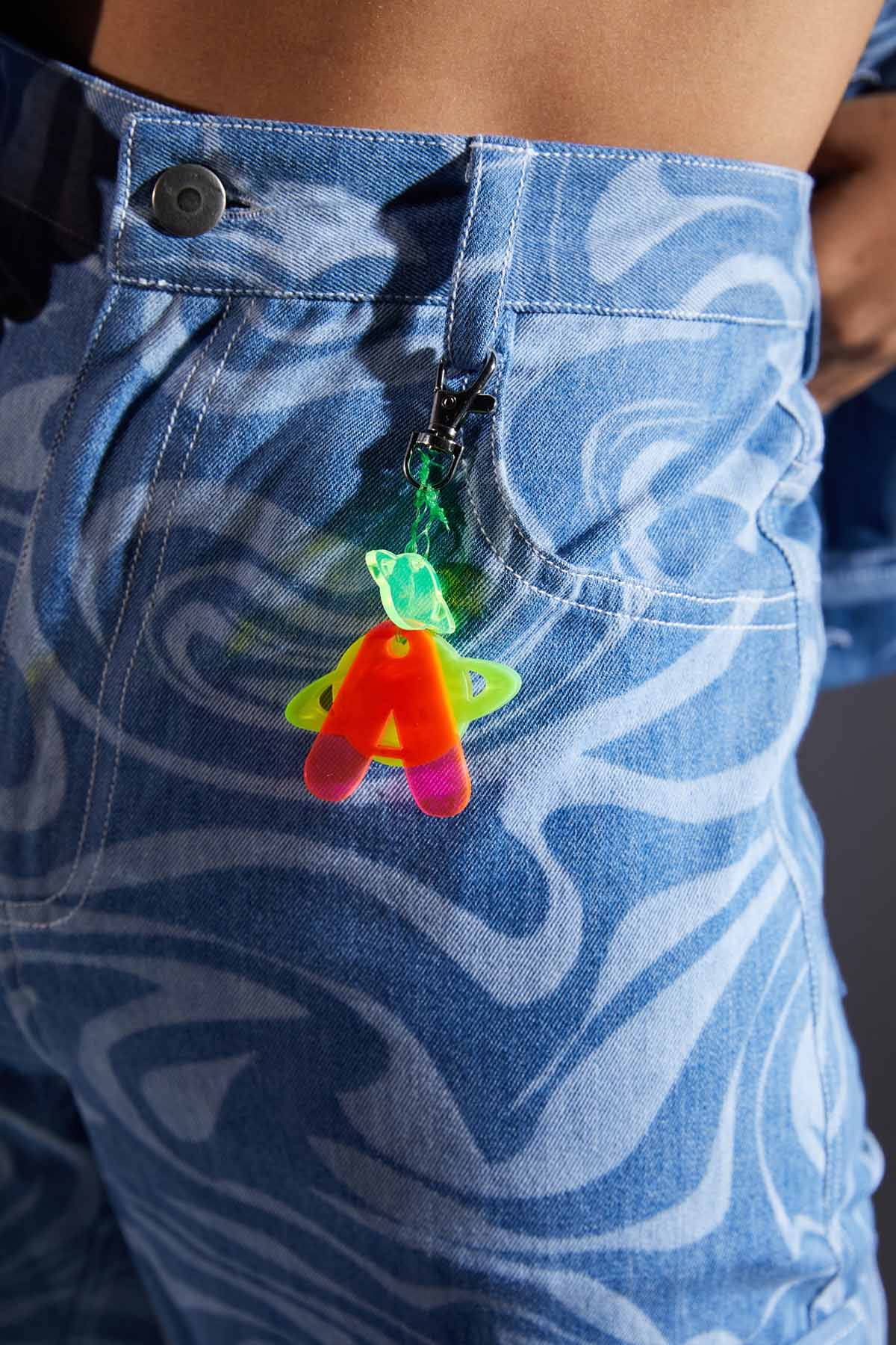 White & Blue Denim Pants