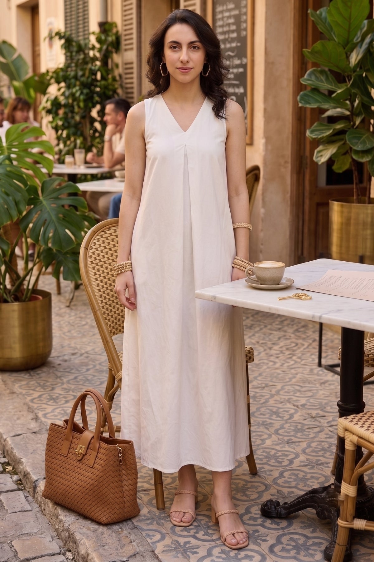 Buy White Box Pleated Cotton Dress for women by Sneha B online available at scrollnshops