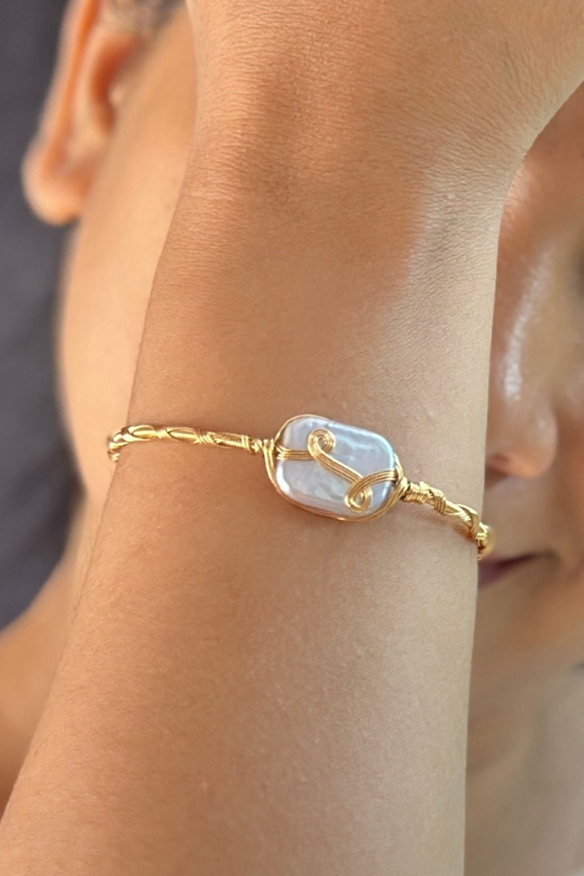 Buy White Button Shaped Bracelet for women by J Pearls online available at scrollnshops