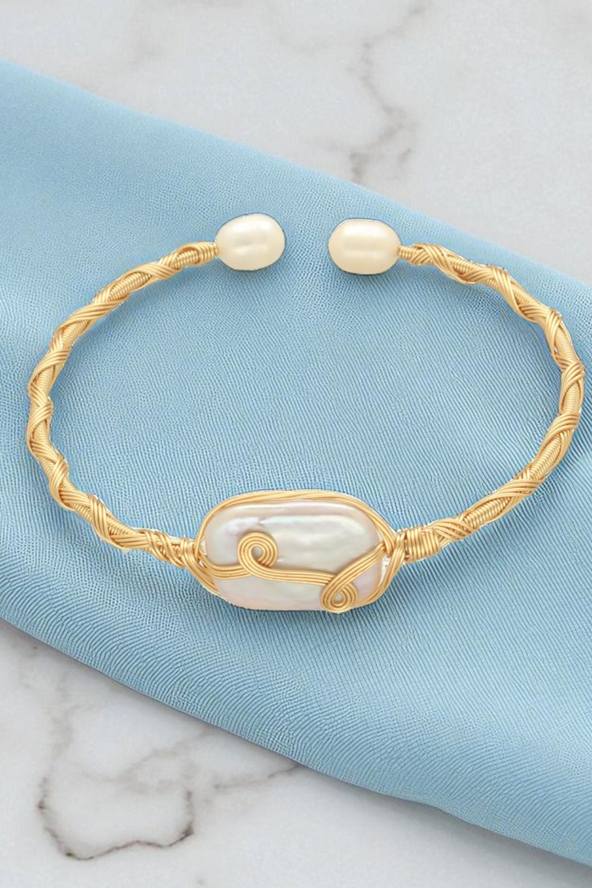 White Button Shaped Bracelet