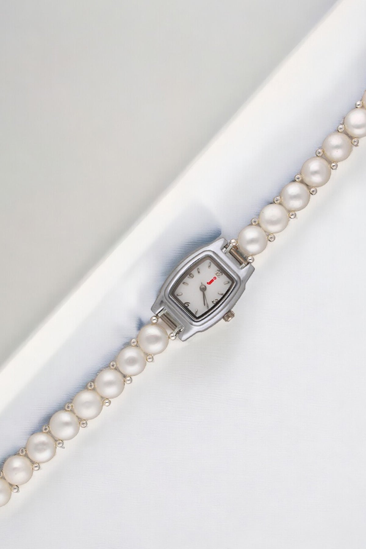 Buy White Button Shaped Pearl Watch for women by J Pearls online available at scrollnshops