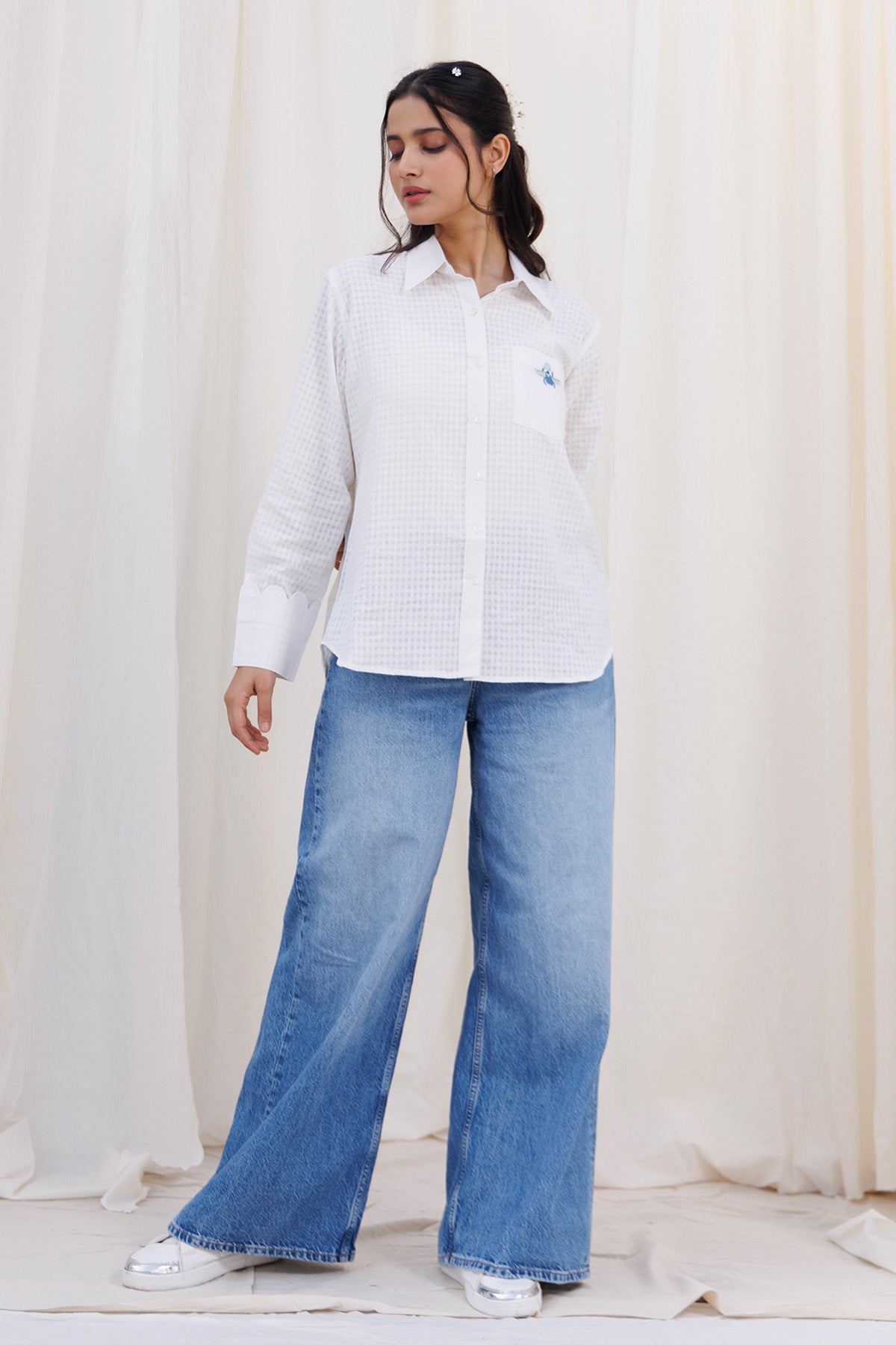 White Check Handwoven Shirt